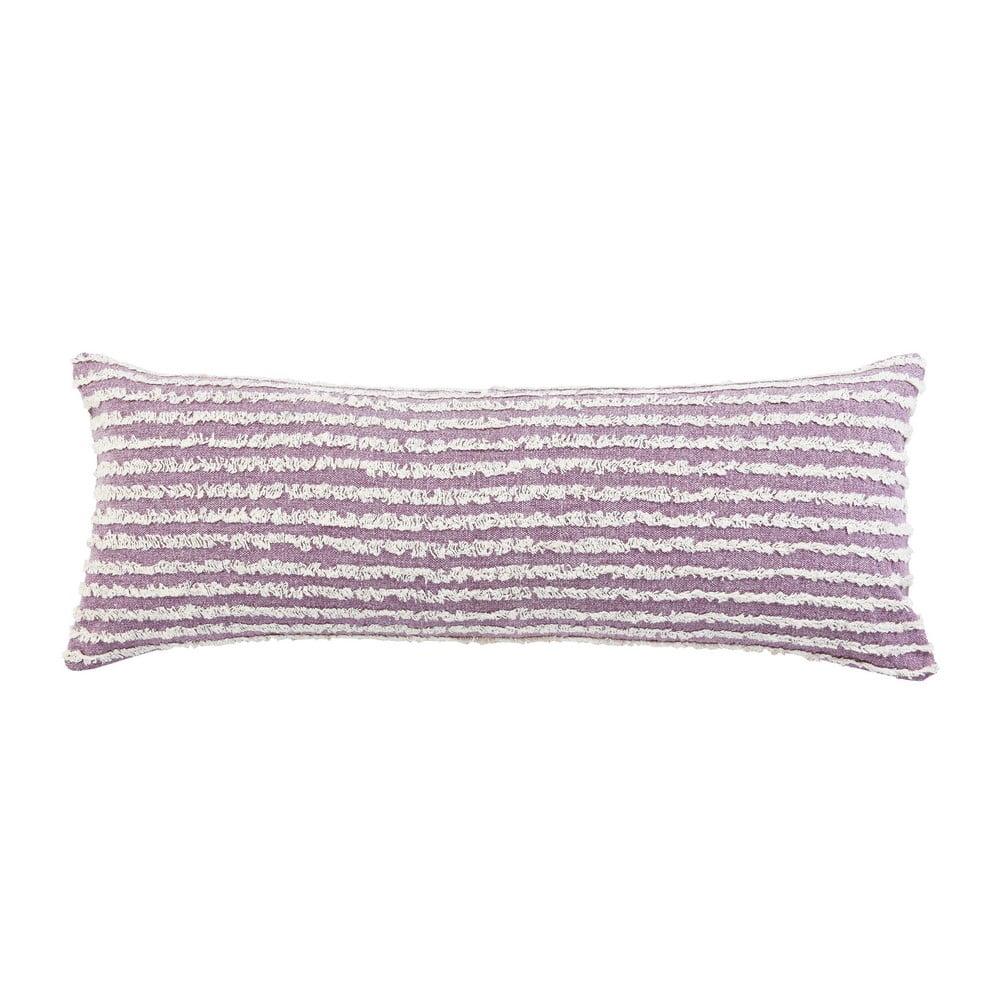 Ox Bay 14" x 36" Hand-stitched Purple/ White Stripe Organic Cotton Pillow Cover