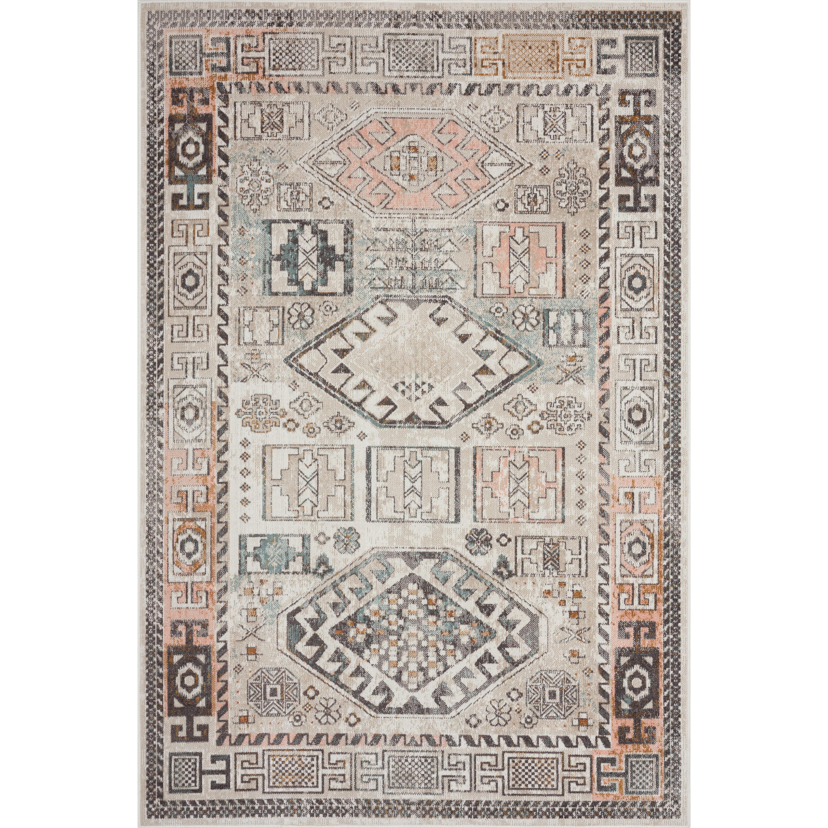 Ox Bay Alvin Oriental Indoor and Outdoor Area Rug, Cream, 5' 3" x 7' 10"