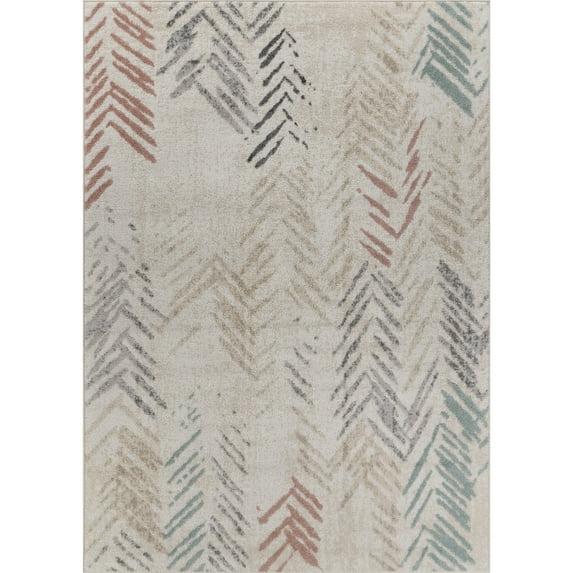 Ox Bay Diana 5'2" x 7'2" Ivory/Beige Abstract Stain and Fade Stain Resistant Indoor Area Rug