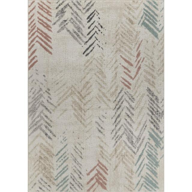 Ox Bay Diana 5'2" x 7'2" Ivory/Beige Abstract Stain and Fade Stain Resistant Indoor Area Rug