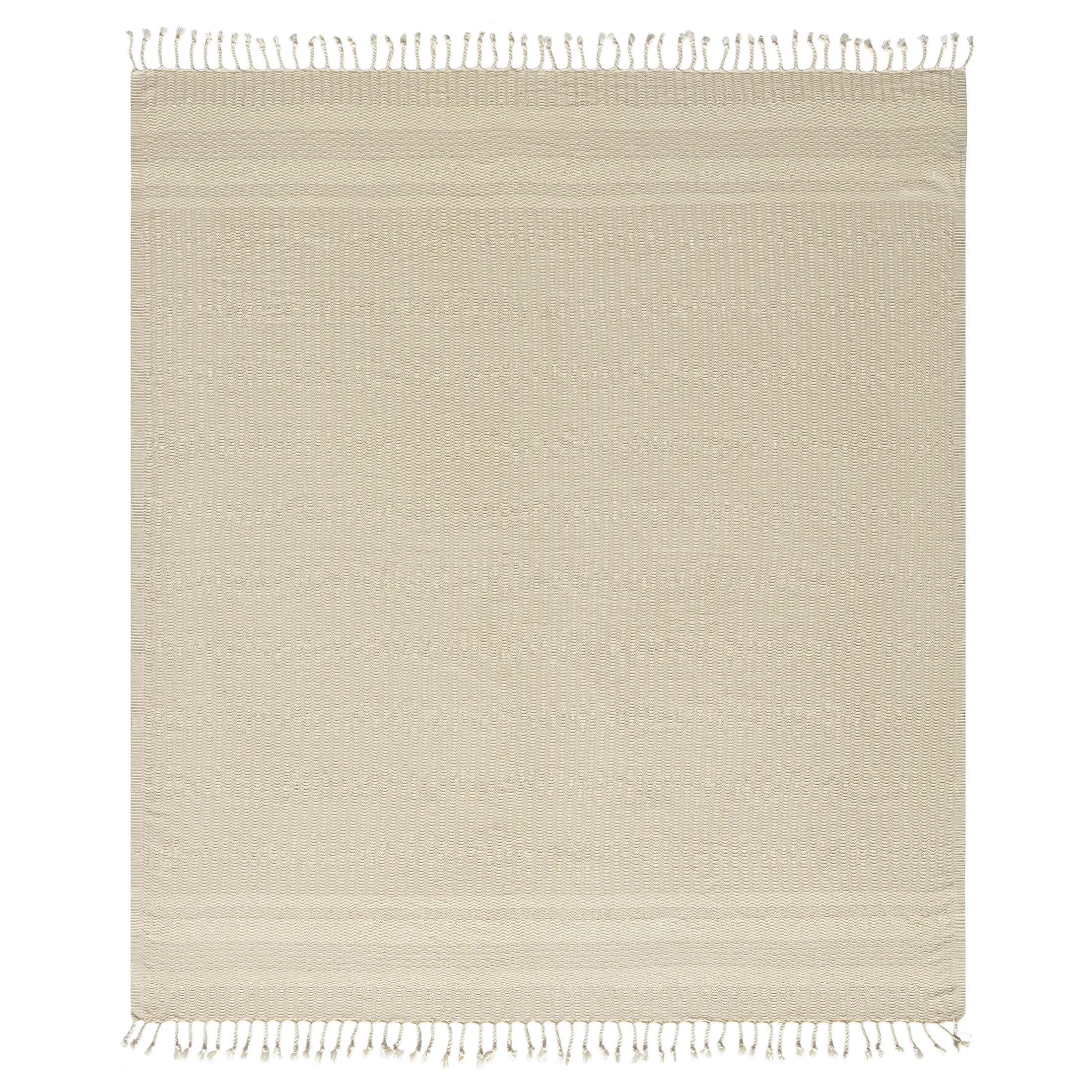 Ox Bay Beige Striped Ultra-Soft Turkish Cotton Throw Blanket, 50" x 60"