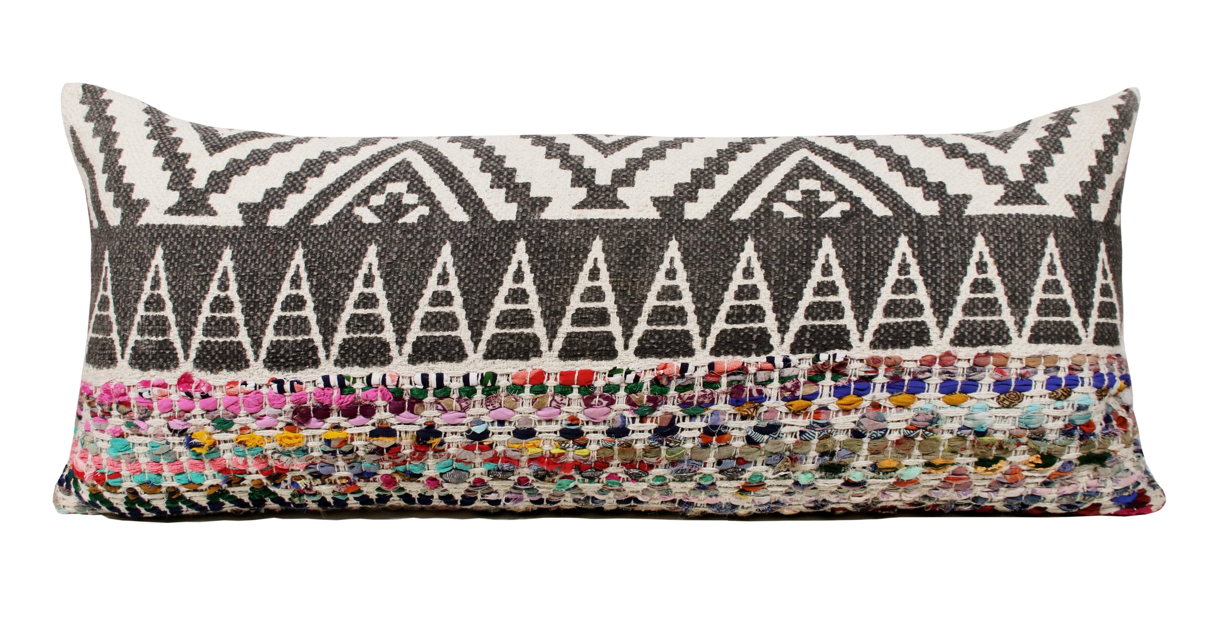 LR Home Nomad 14" x 36" Rainbow Chevron Cotton Blend Adult Decorative Throw Pillow