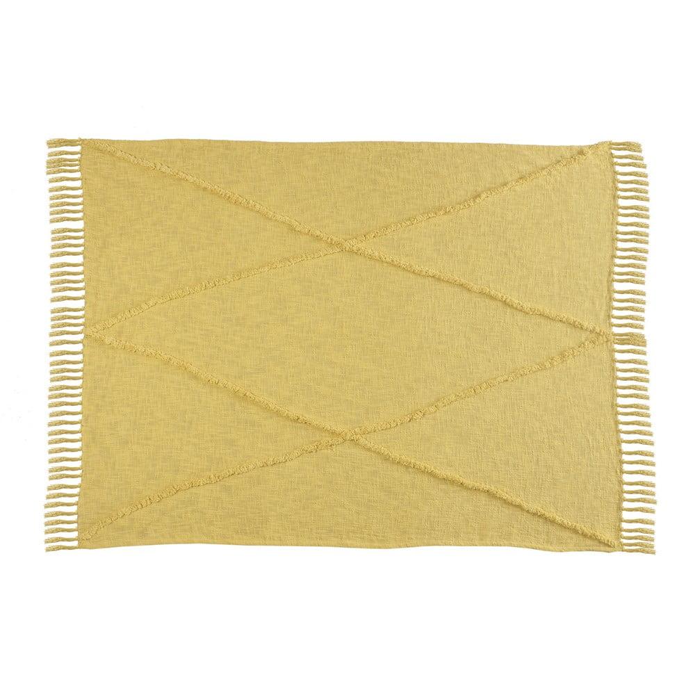 LR Home Yellow Shag Diamond Lightweight Throw Blanket, 50" x 60"