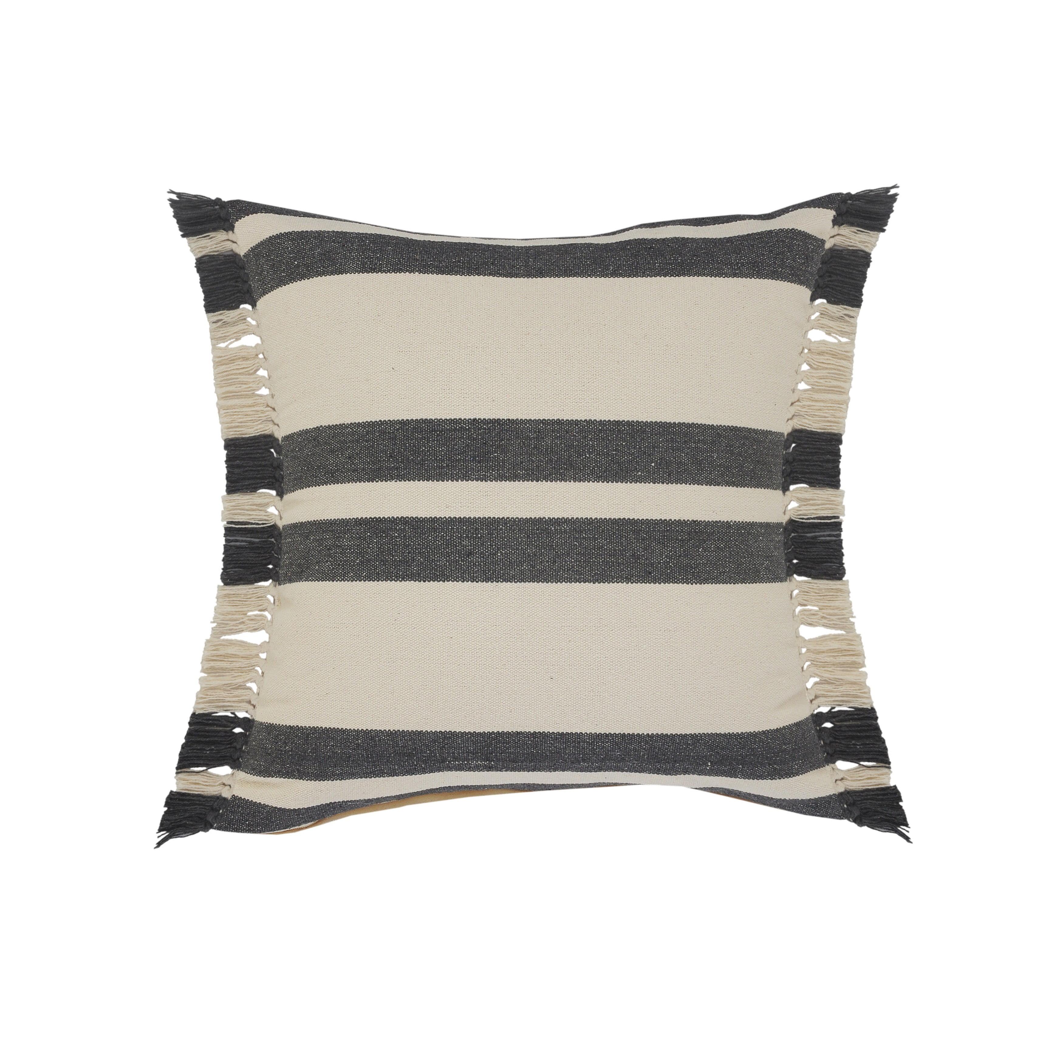 Rajani Home Roznick Fringed Cotton Throw Pillow