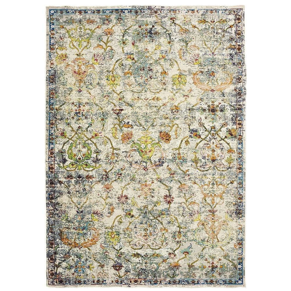 Green Multi 4' x 6' Reversible Synthetic Area Rug