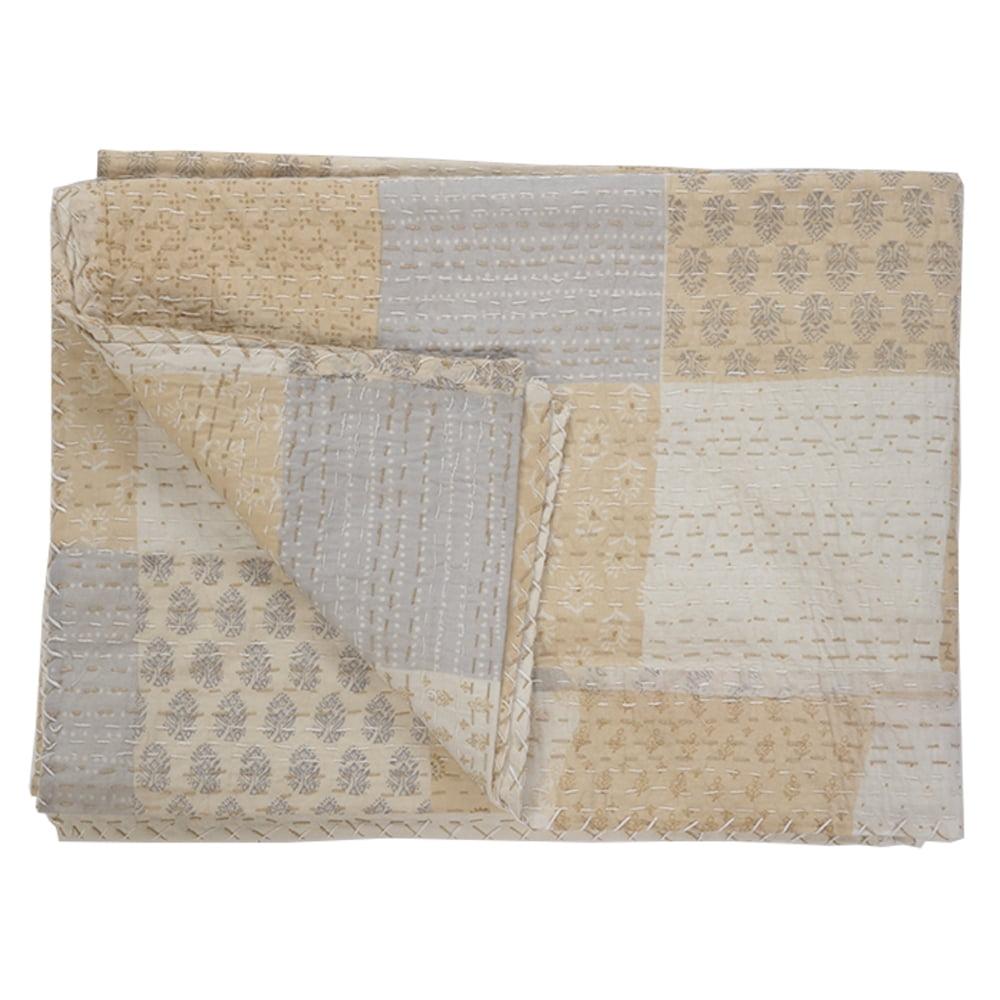 Rajani Home Advika Handmade Kantha Cotton Throw Blanket