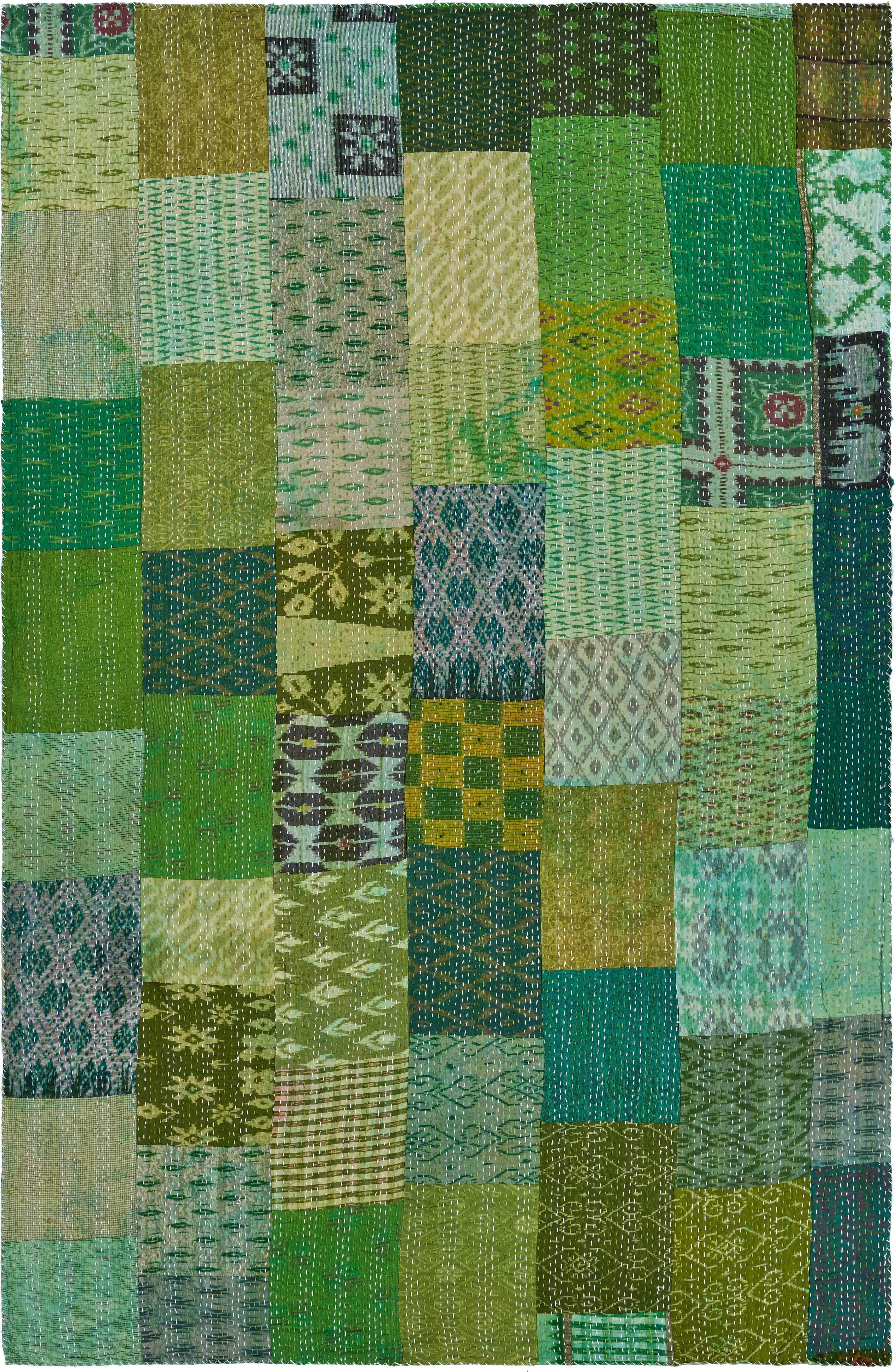 Rajani Home Handmade Kantha Silk Blend Throw Blanket