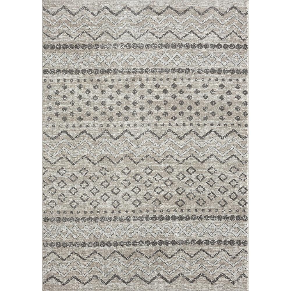 Leilani Modern Gray Geometric 8' x 10' Synthetic Area Rug