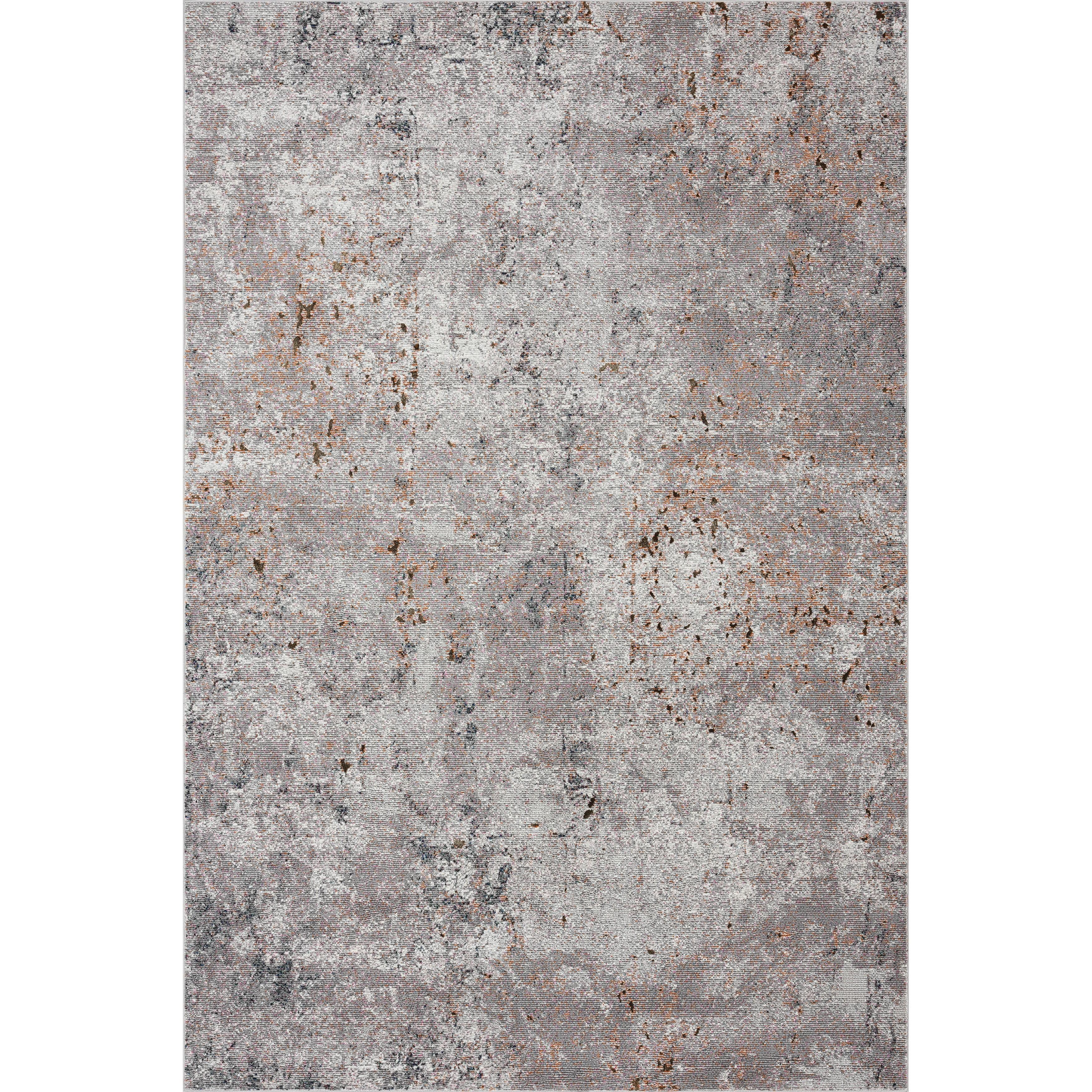 Modern Abstract Speckled Gray 5' x 7' Synthetic Area Rug