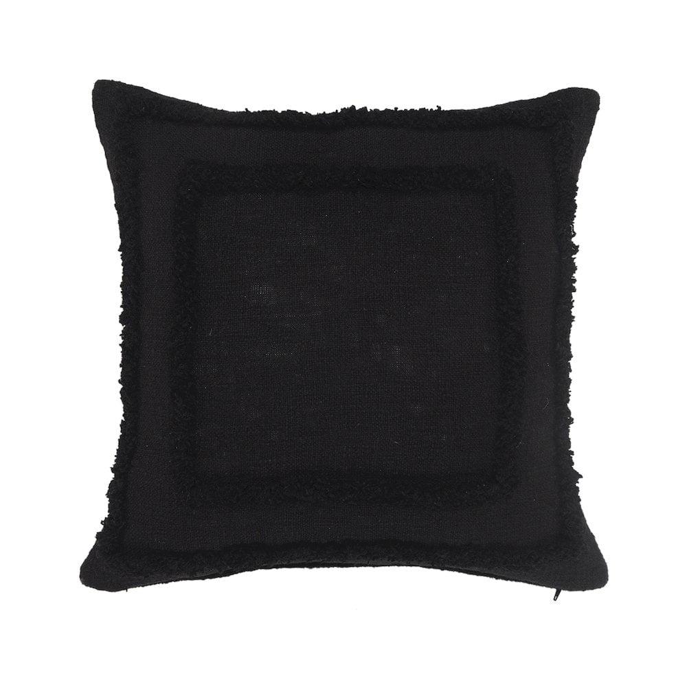 LR Home Modern Tufted Solid Black Throw Pillow