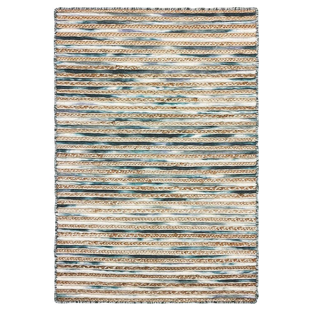 Topanga Dark Gray and Beige Handmade Braided Wool Area Rug