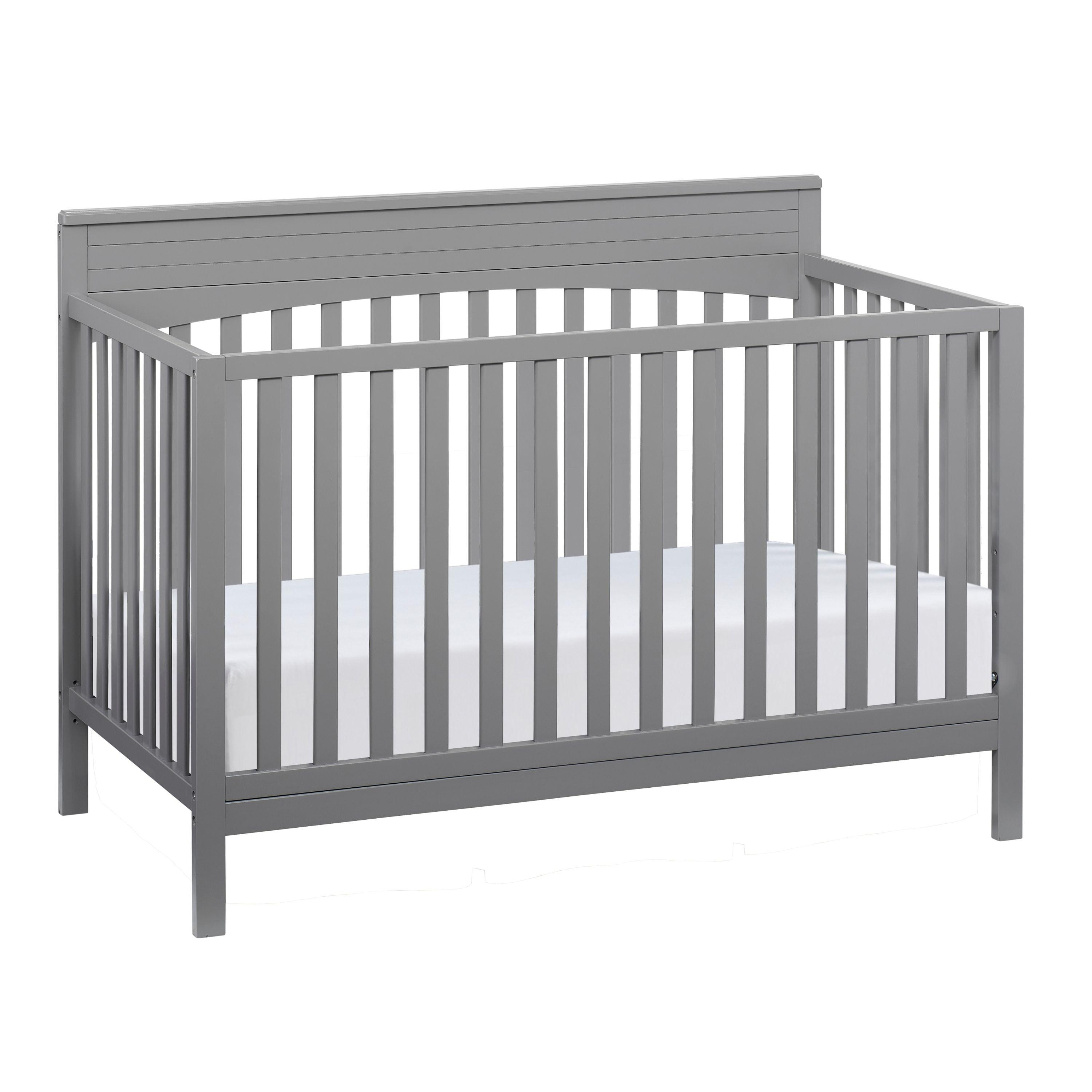 Oxford Baby Harper 4-in-1 Convertible Crib, Dove Gray, GREENGUARD Gold Certified, Wooden Crib