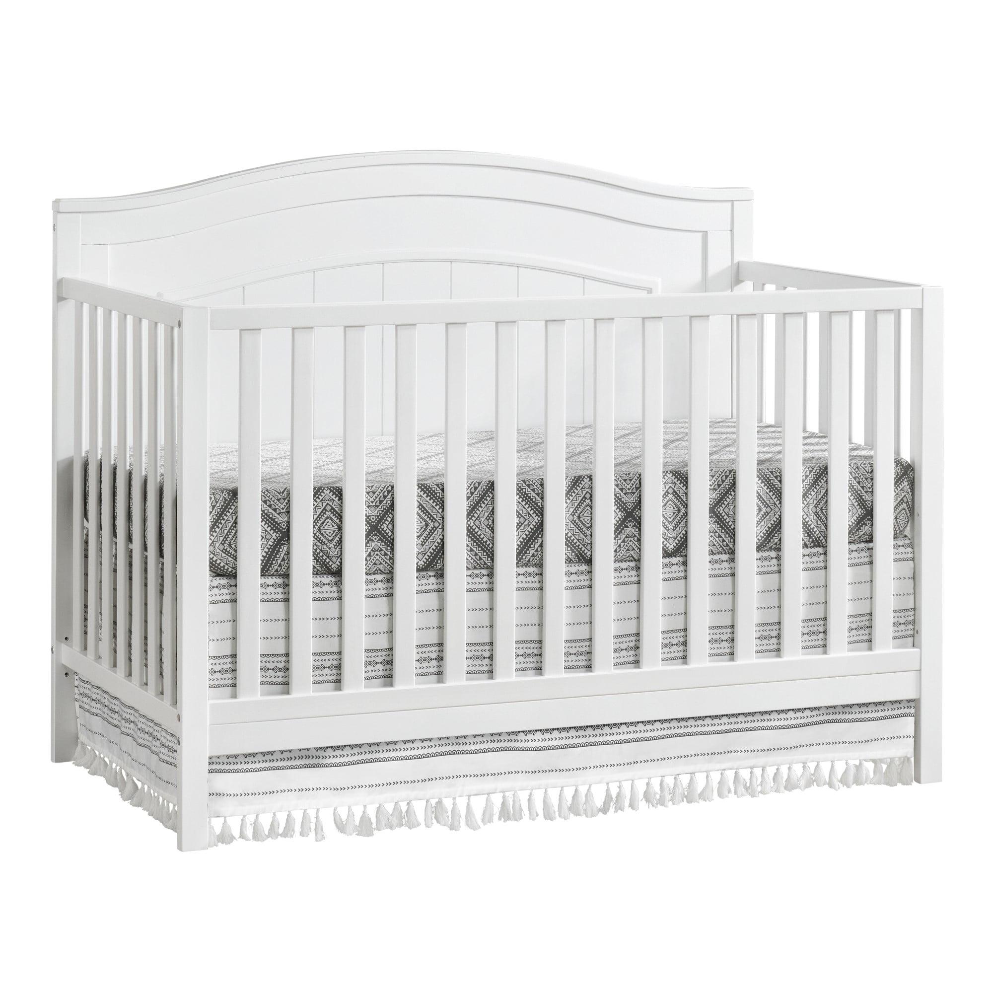 Oxford Baby North Bay 4-in-1 Convertible Crib, Snow White, GREENGUARD Gold Certified, Wooden Crib