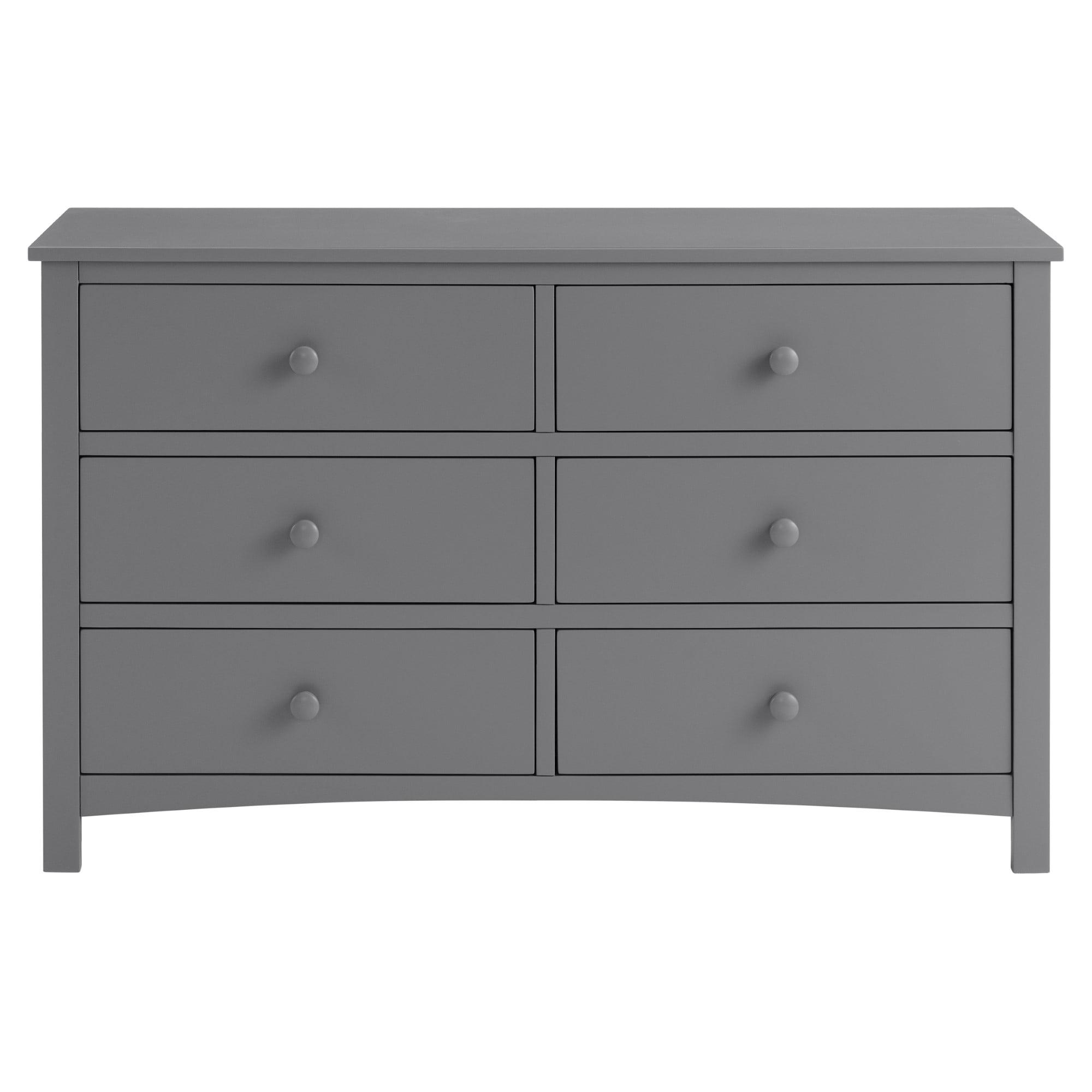 Oxford Double 6-Drawer Horizontal Dresser in Dove Gray