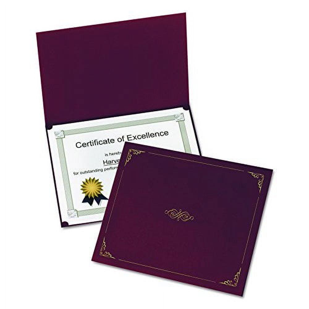 Oxford® Certificate Holder, Letter Size, Burgundy, Pack of 5