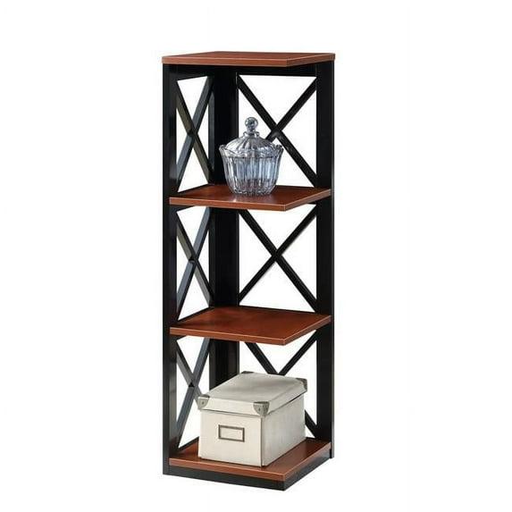 3 Tier Corner Bookcase, Cherry / Black