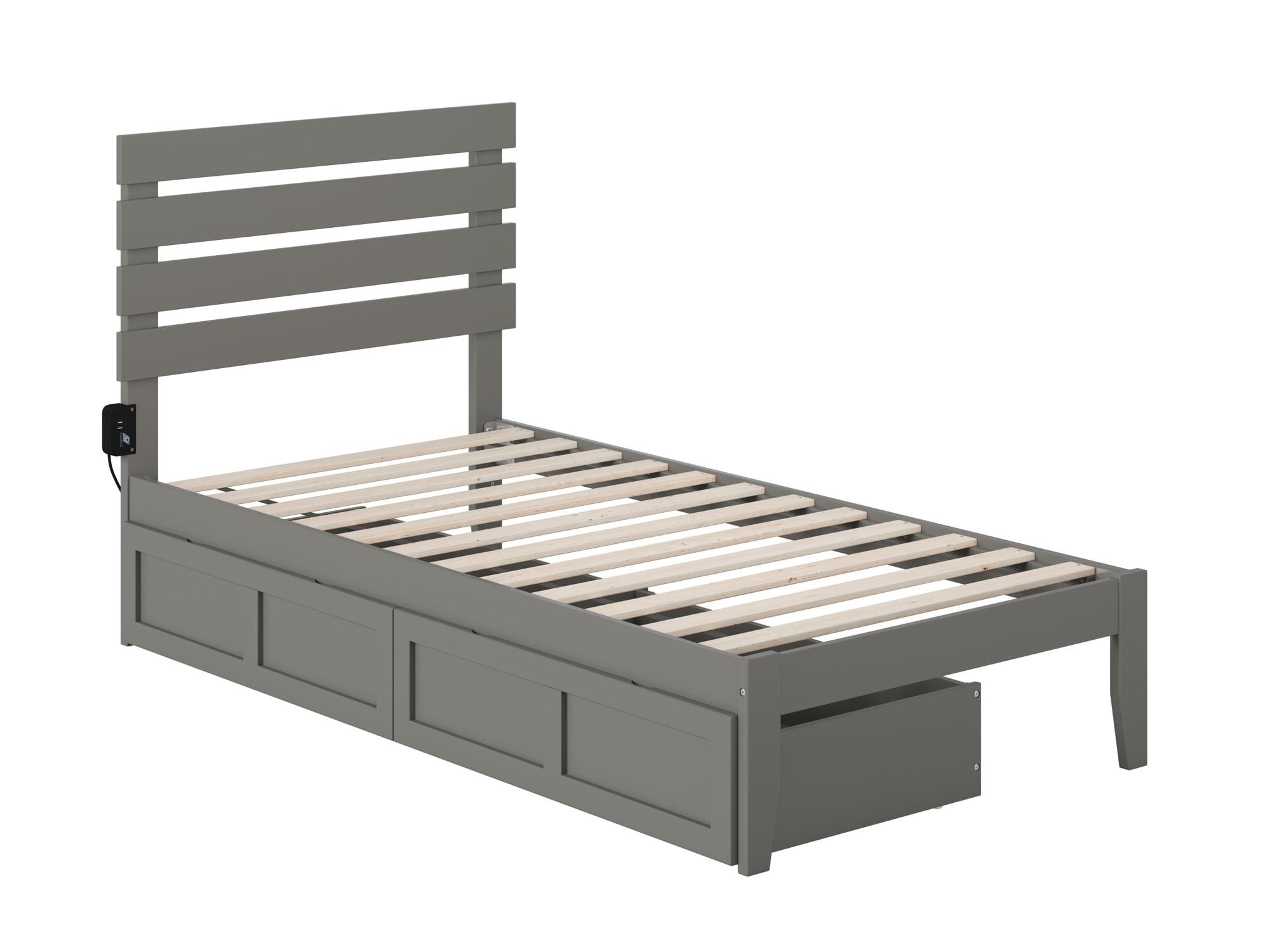 Madaket Premium Wood Farmhouse Storage Platform Bed with Under Bed Drawers