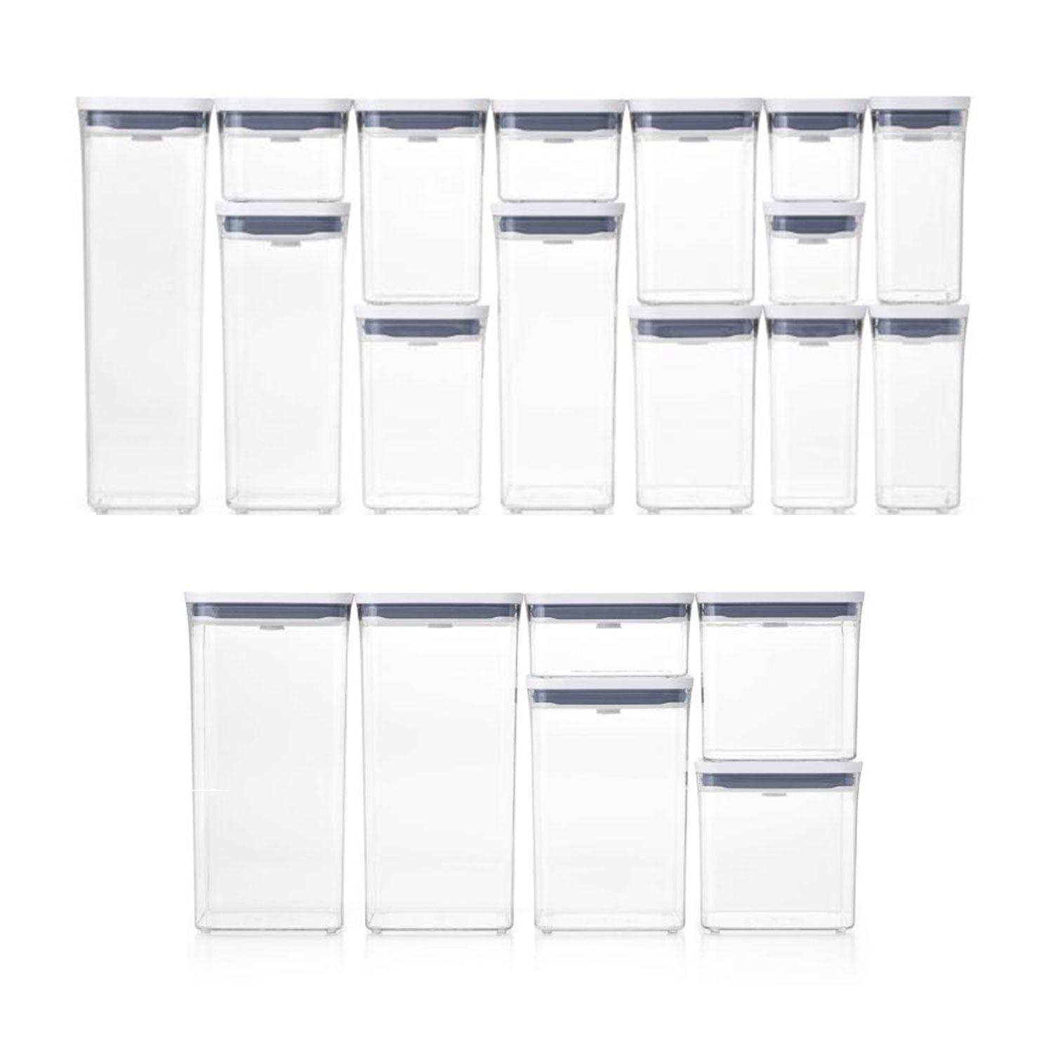 Sleek 20-Piece Stainless Steel & Clear Airtight Food Storage Set