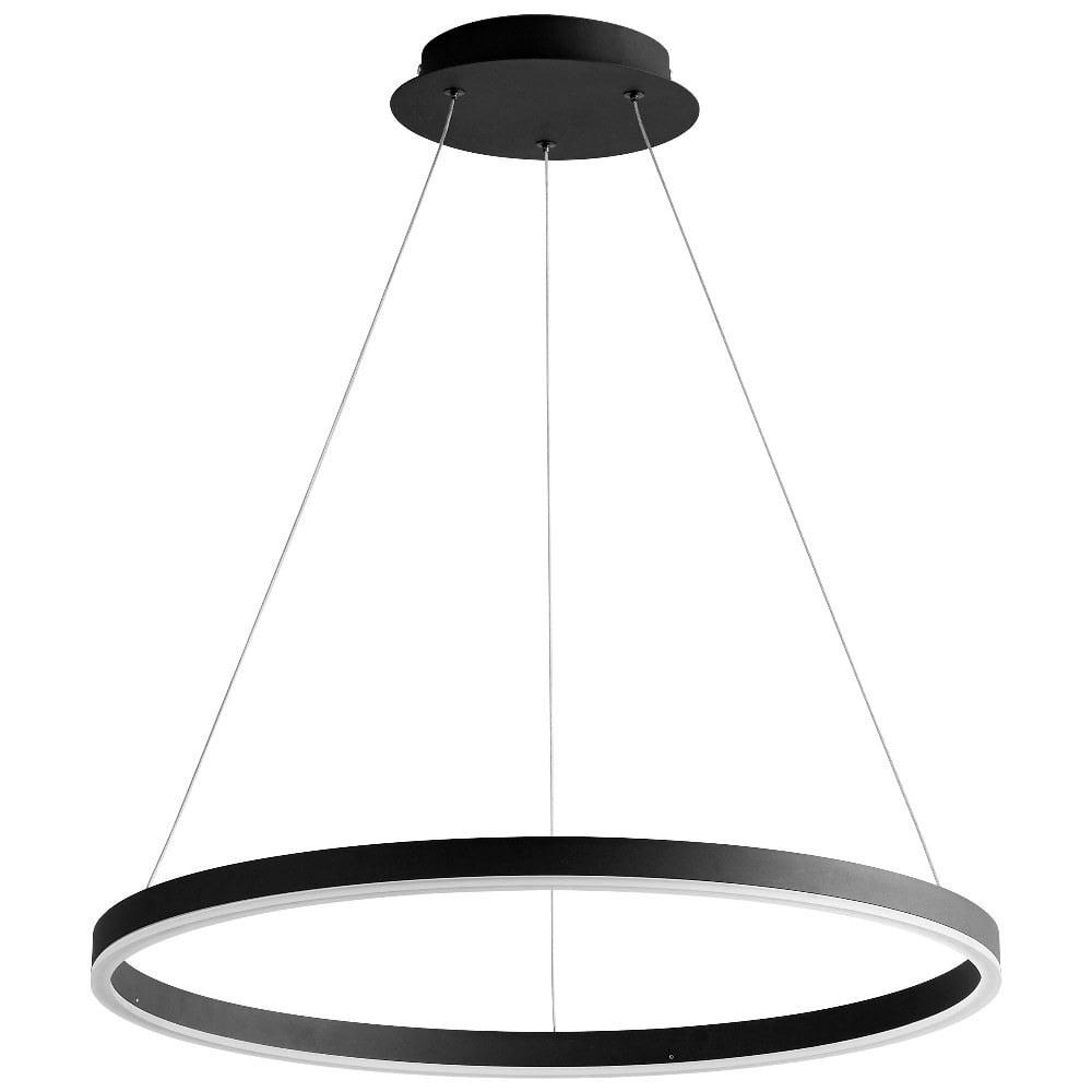 Circulo 23.5" Black LED Ring Pendant with Matte White Acrylic Shade