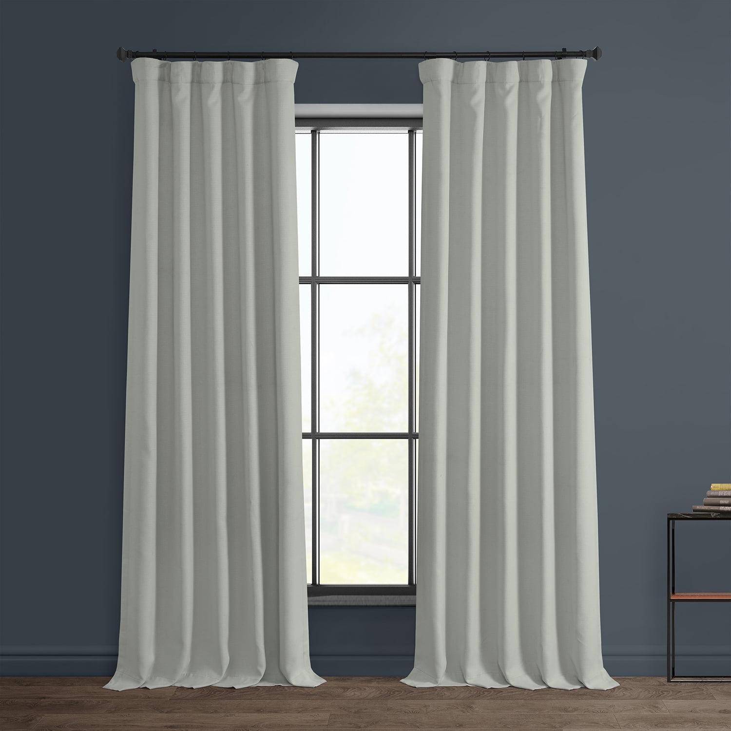 Gray Faux Linen Room Darkening Drape Panel 50" x 84"