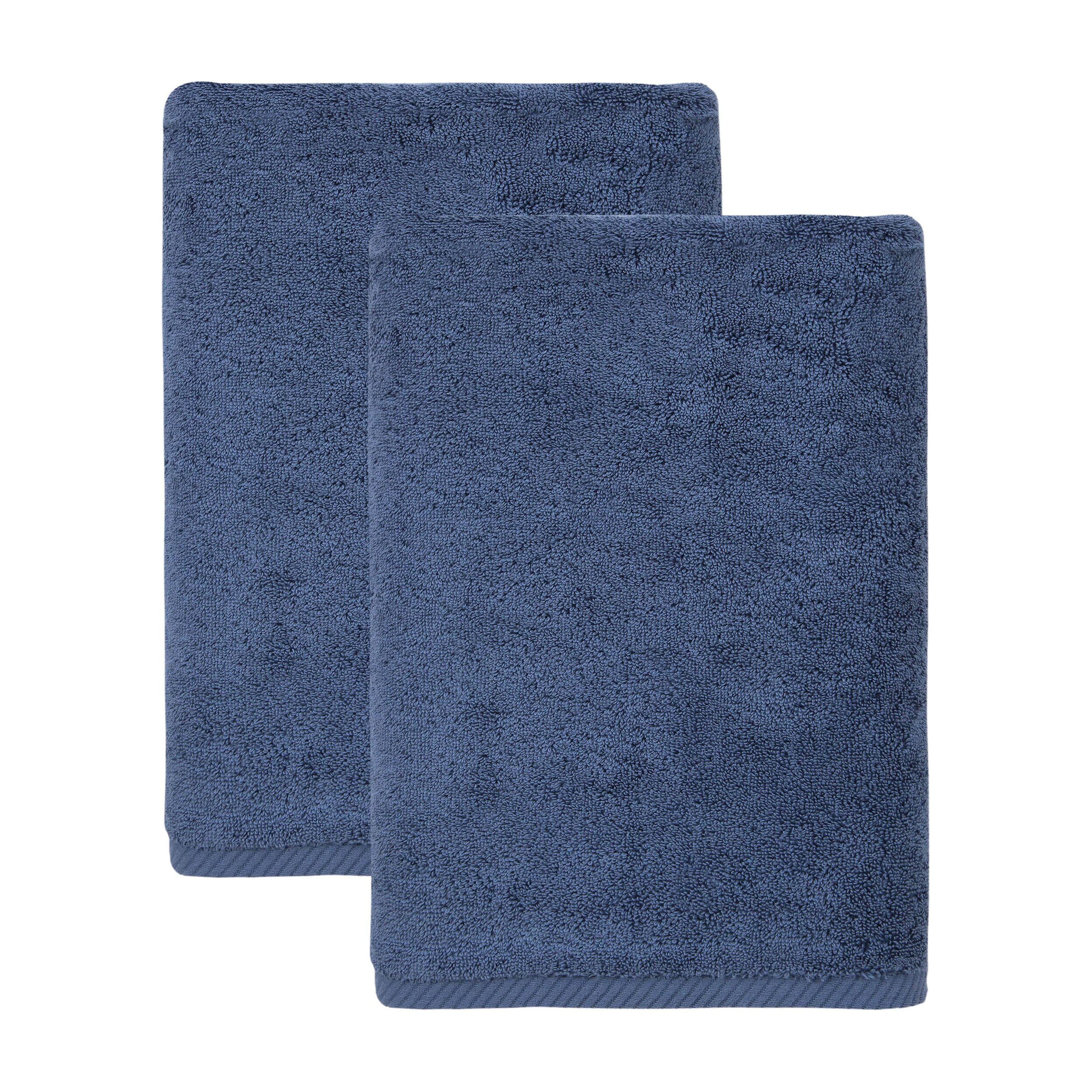 Midnight Blue Oversized Turkish Cotton Bath Towel Set