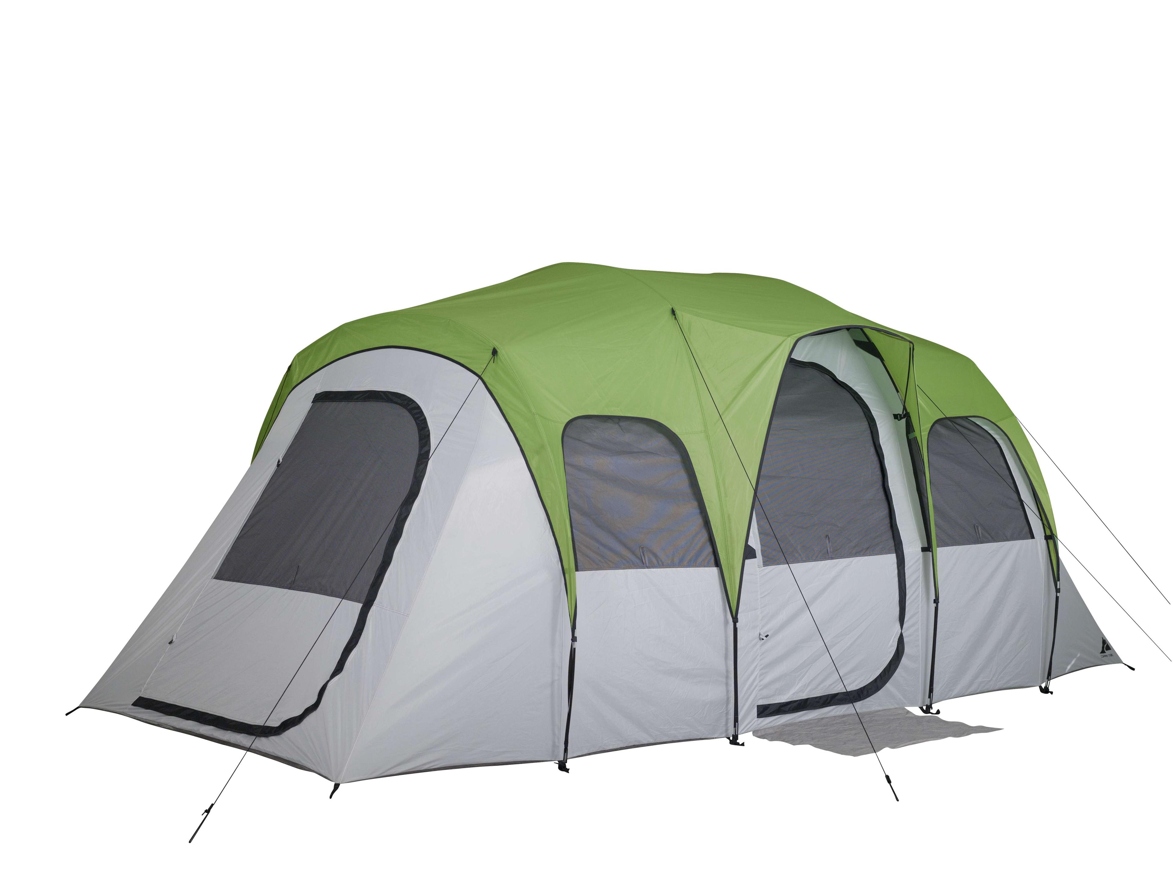 Green 8-Person Tunnel Family Tent with Mesh Roof