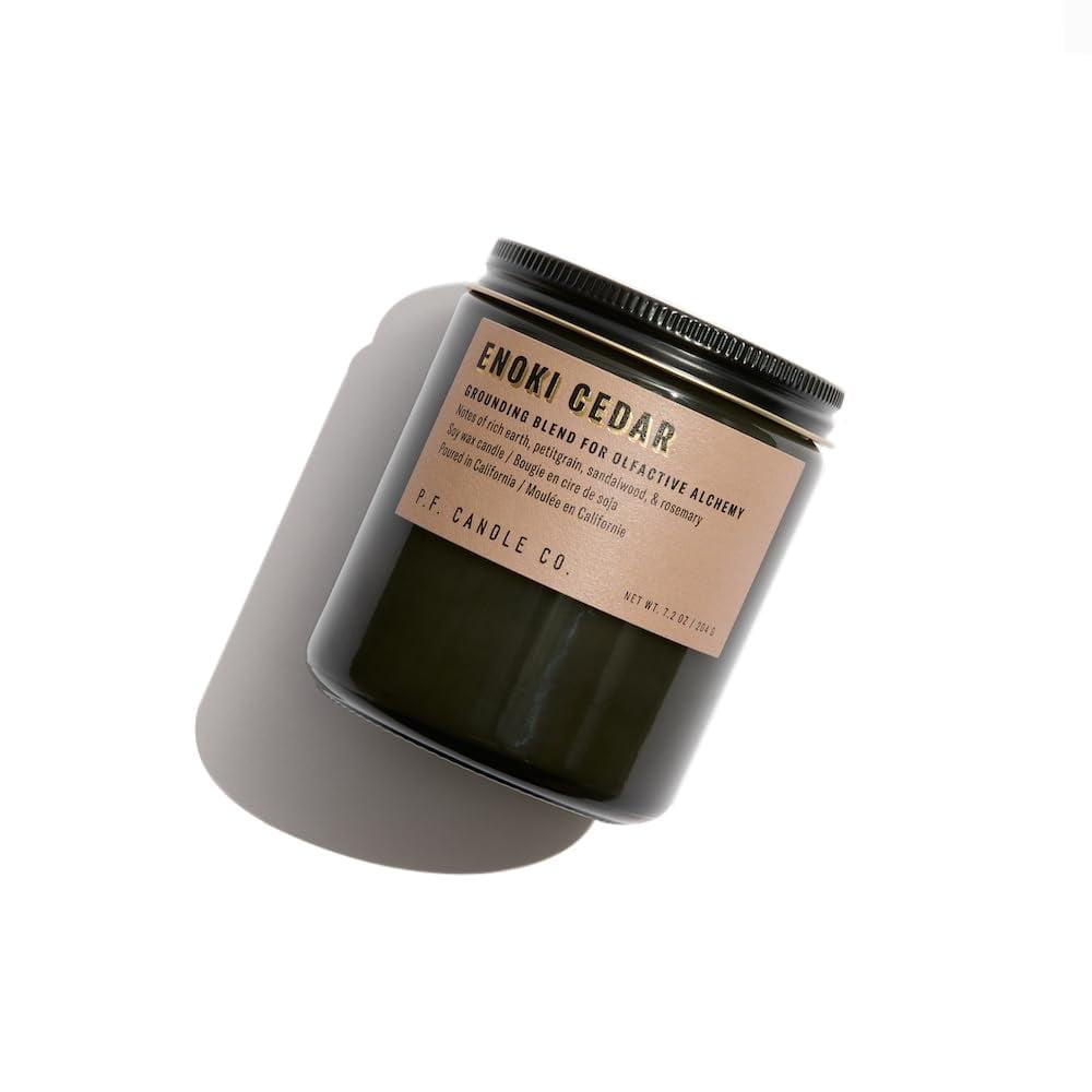 Enoki Cedar Black Soy Wax Scented Jar Candle, 7.2 oz