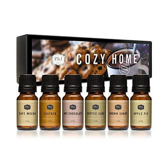 P&J Fragrance Oil | Cozy Home Set of 6 - Scented Oil for Soap Making, Diffusers, Candle Making, Lotions, Haircare, Slime, and Home Fragrance