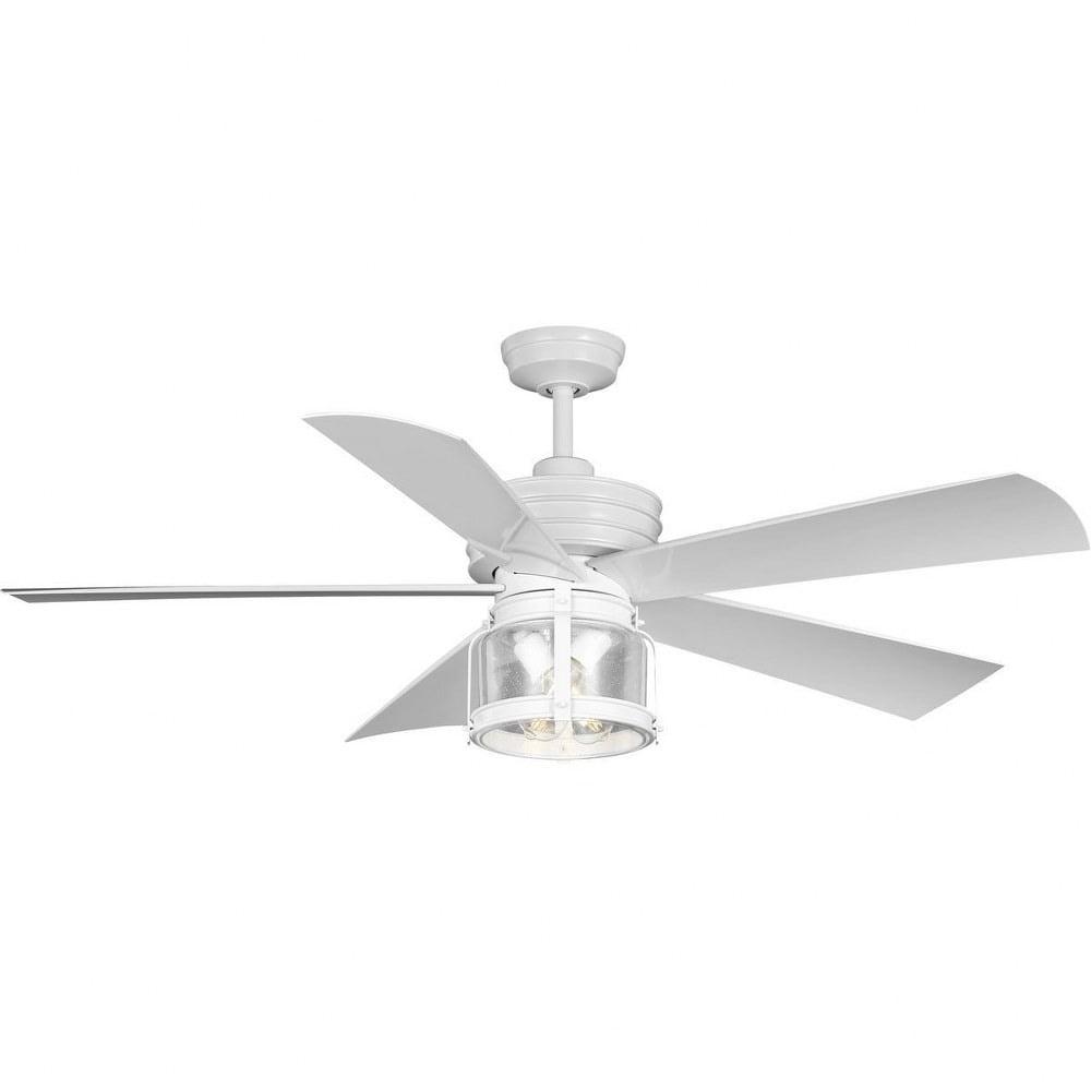 Midvale 56" White Steel Ceiling Fan with LED Light and Remote