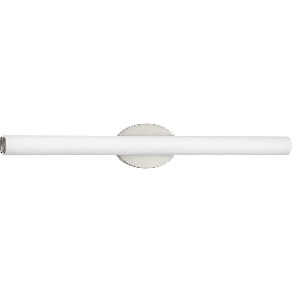 Progress Lighting Parallel Collection 1-Light LED Bath Vanity Fixture, Brushed Nickel, Opal Glass Shade
