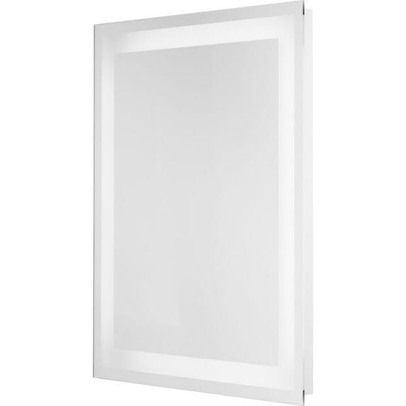 Progress Lighting Captarent 1-Light LED Illuminated Bathroom Mirror, White, Frosted LED Shade