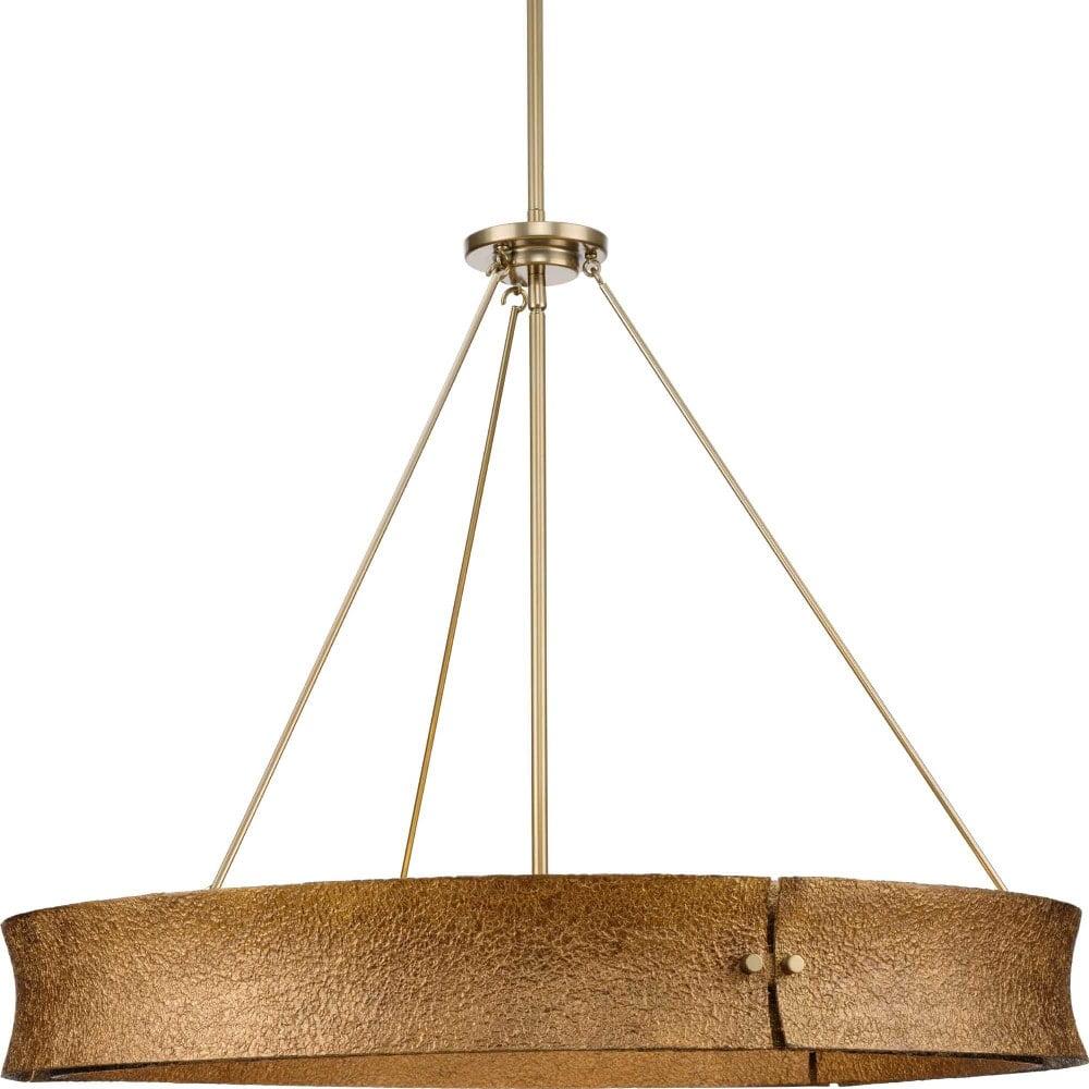 Lusail Soft Gold Steel 6-Light Drum Chandelier