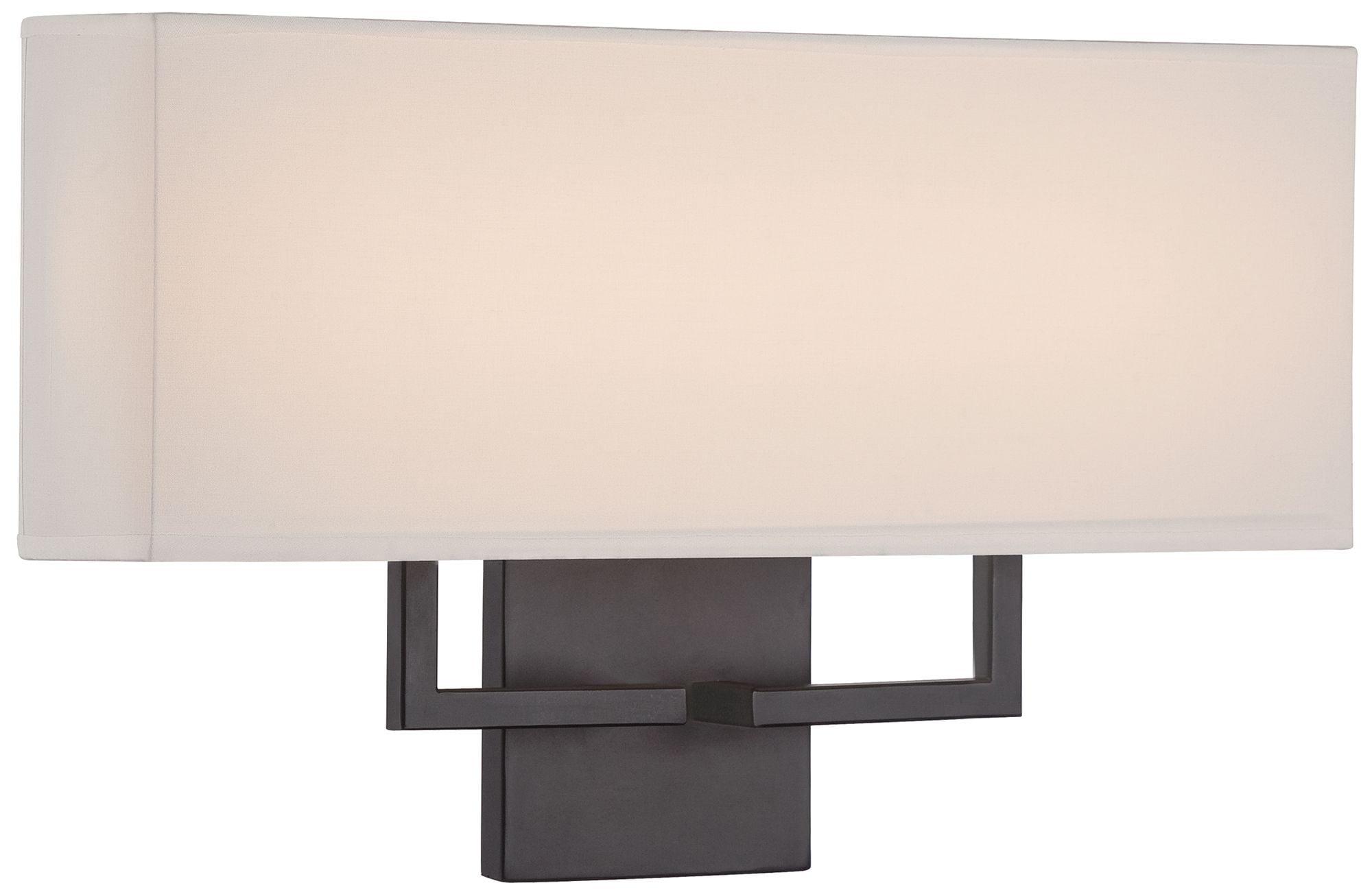 Bronze Dimmable Fabric Shade LED Wall Sconce