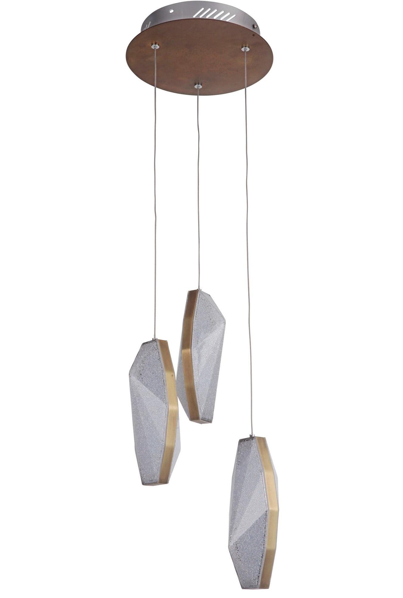 P770PAB3-LED-Craftmade Lighting-90W 3 LED Mini Pendant - 11 inches wide by 106.75 inches high-Patina Aged Brass Finish