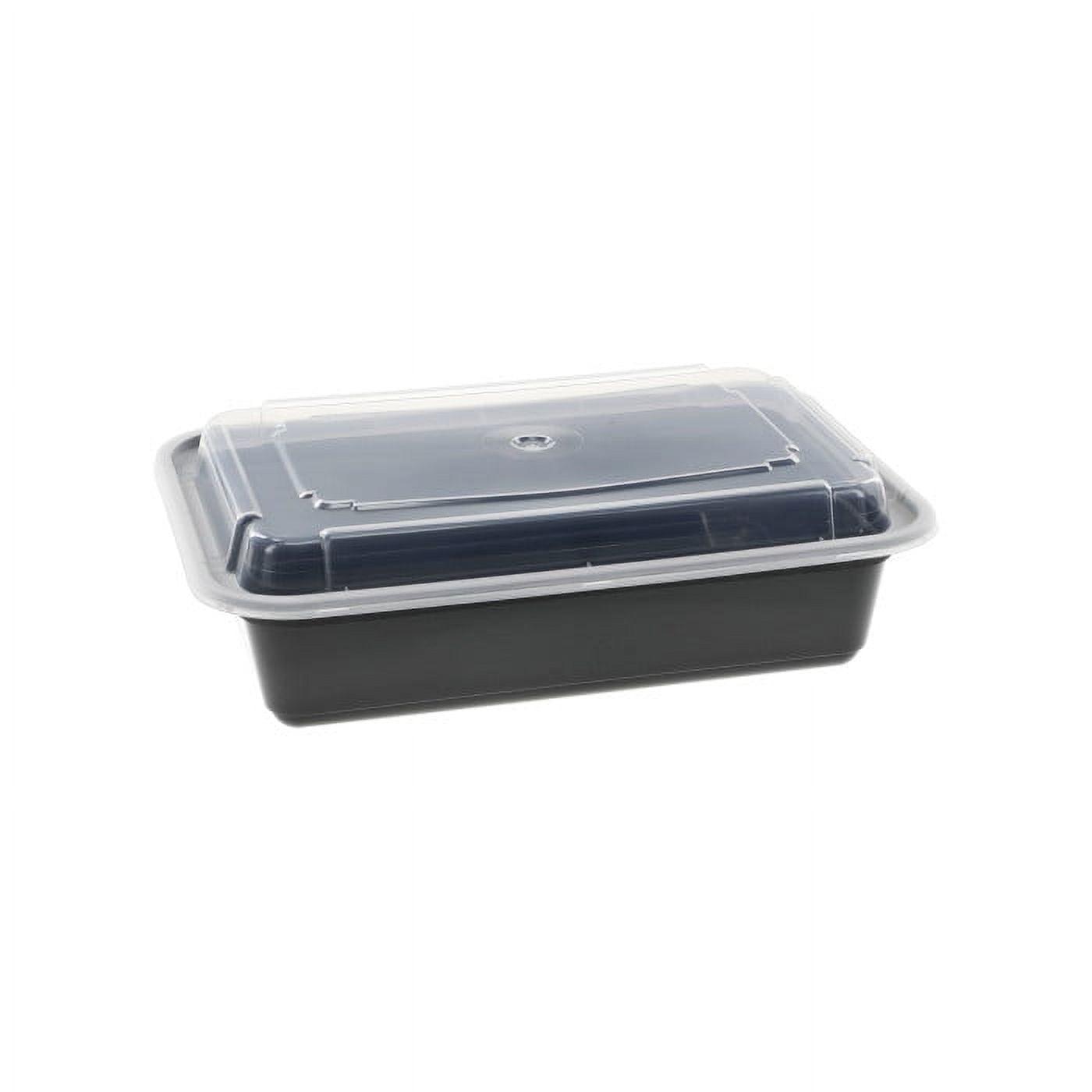 Black and Clear 38 oz Stackable Plastic Food Containers