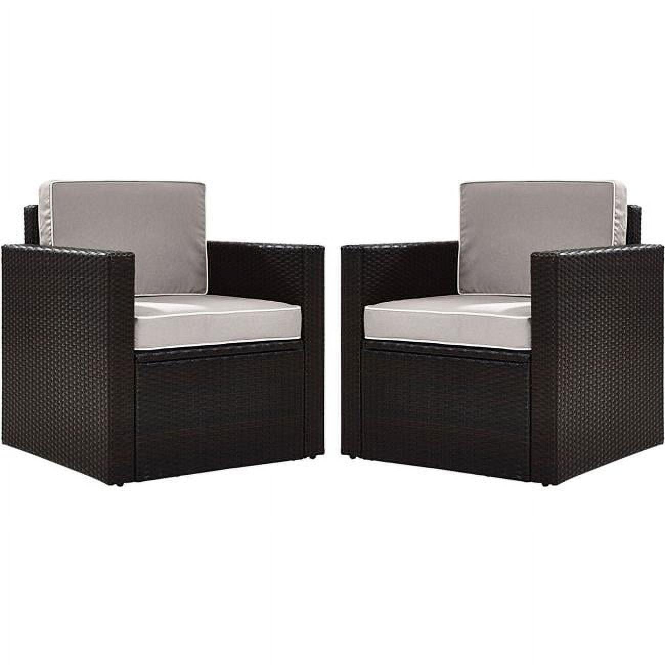 Palm Harbor 2pc Outdoor Wicker Seating Set with Cushions - Two Outdoor Wicker Chairs - Crosley