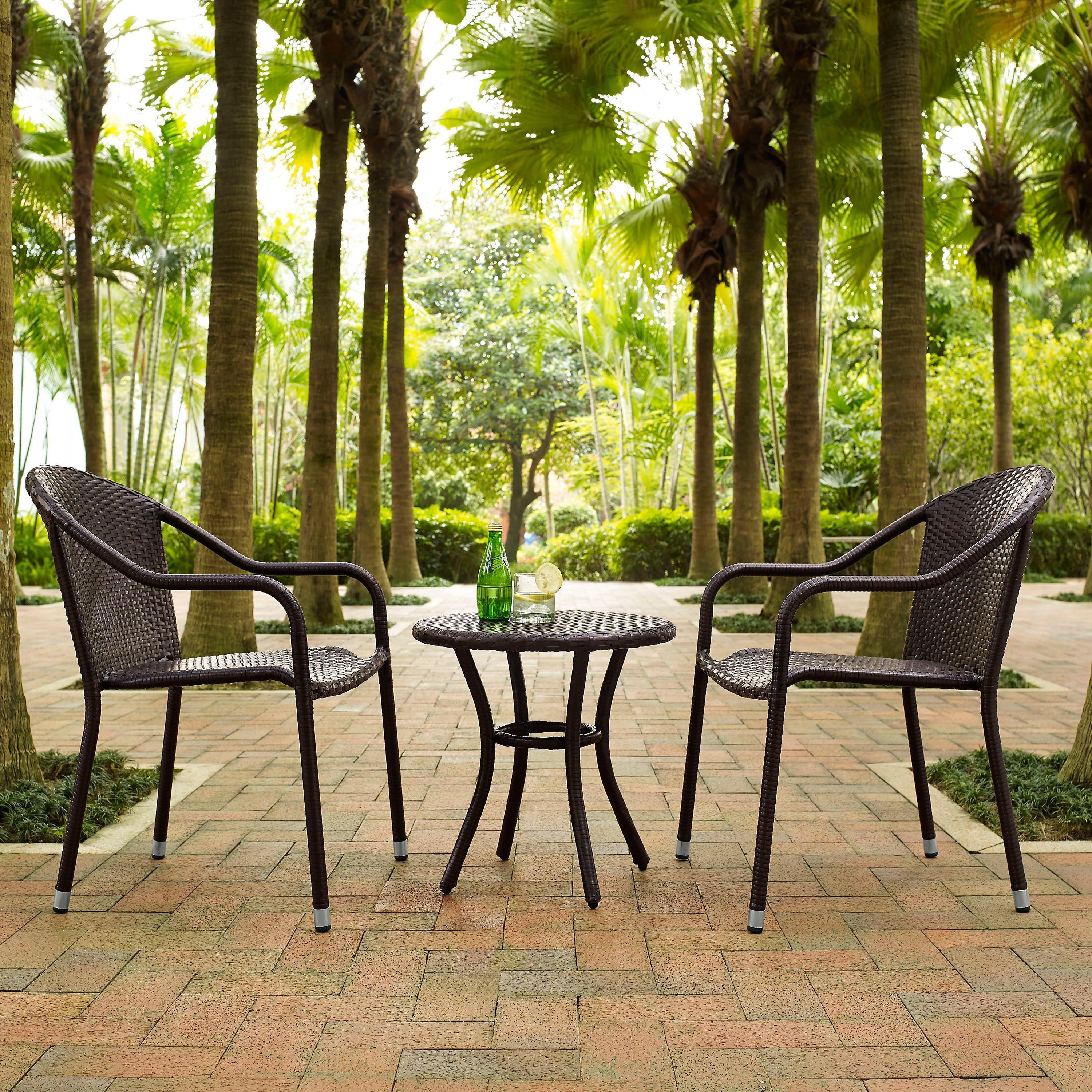 Palm Harbor Brown 3-Piece Outdoor Wicker Seating Set