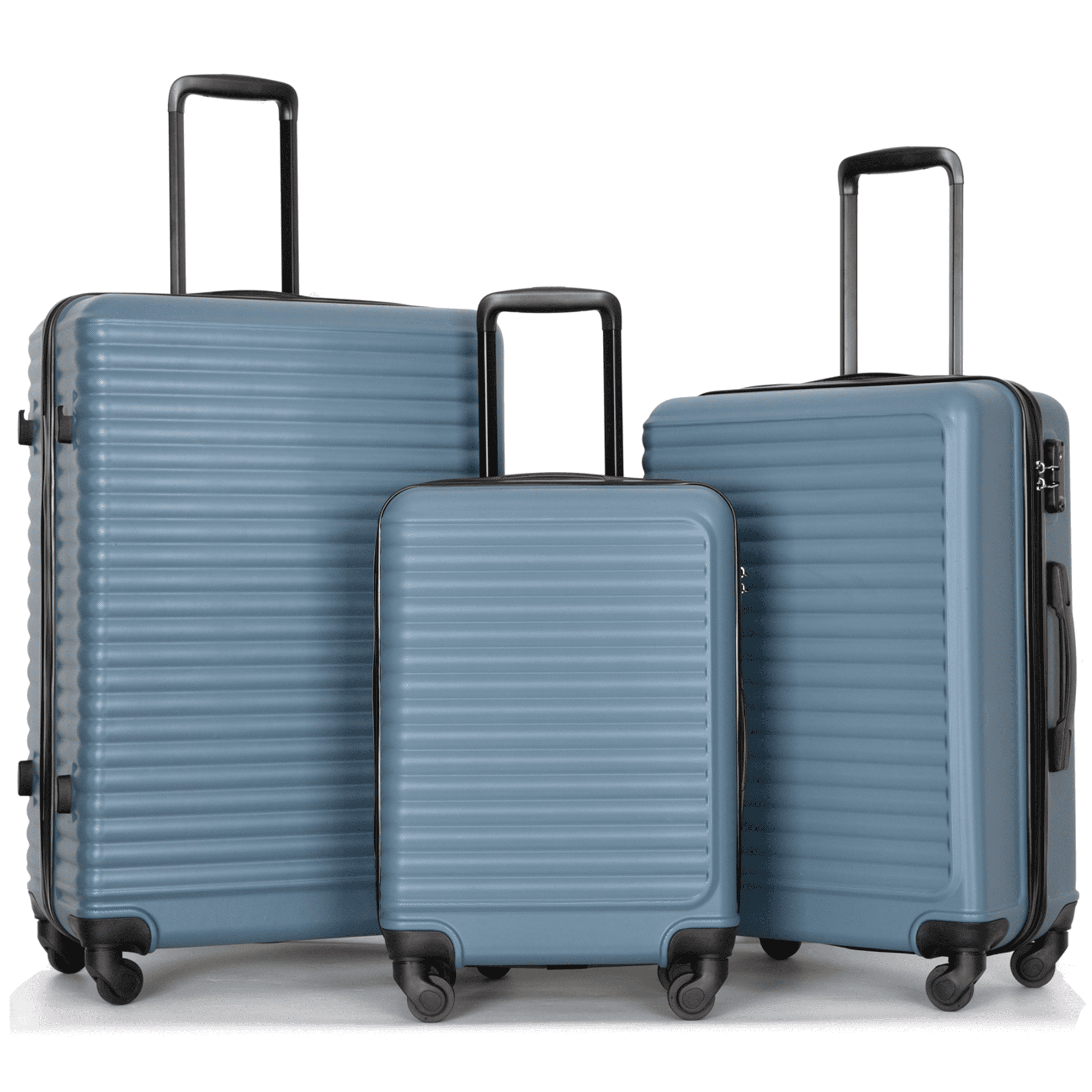 PAPROOS 3 PCS Luggage Set, Lightweight Carry on Hardside Suitcases Set, 20in 24in 28in Travel Luggage with Spinner Wheels and TSA Lock, Cool Hardshell Suitcases and Luggage for Women Men, Blue