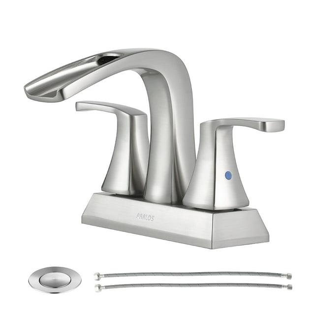 Doris Waterfall Centerset 2-handle Bathroom Faucet with Drain Assembly