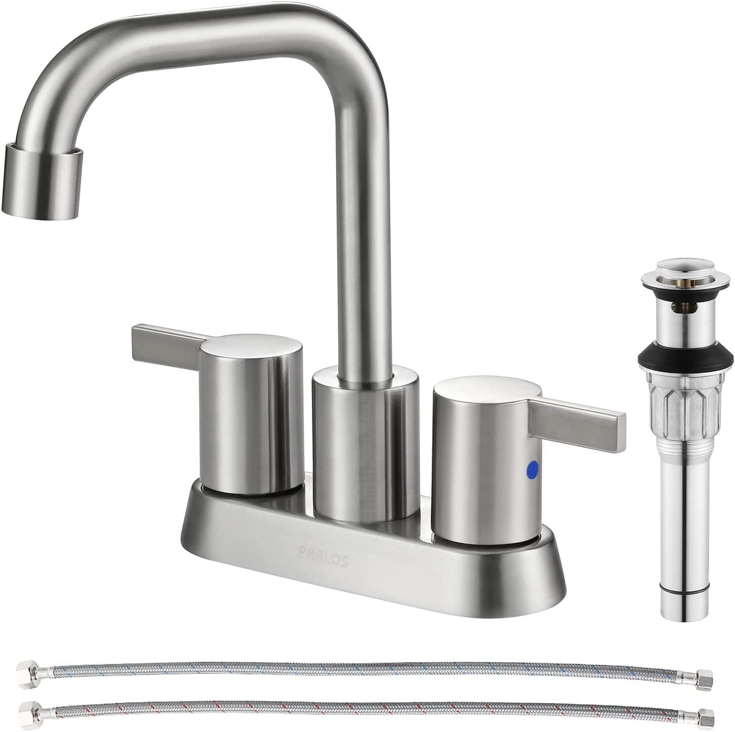 Centerset 2-handle Bathroom Faucet with Drain Assembly