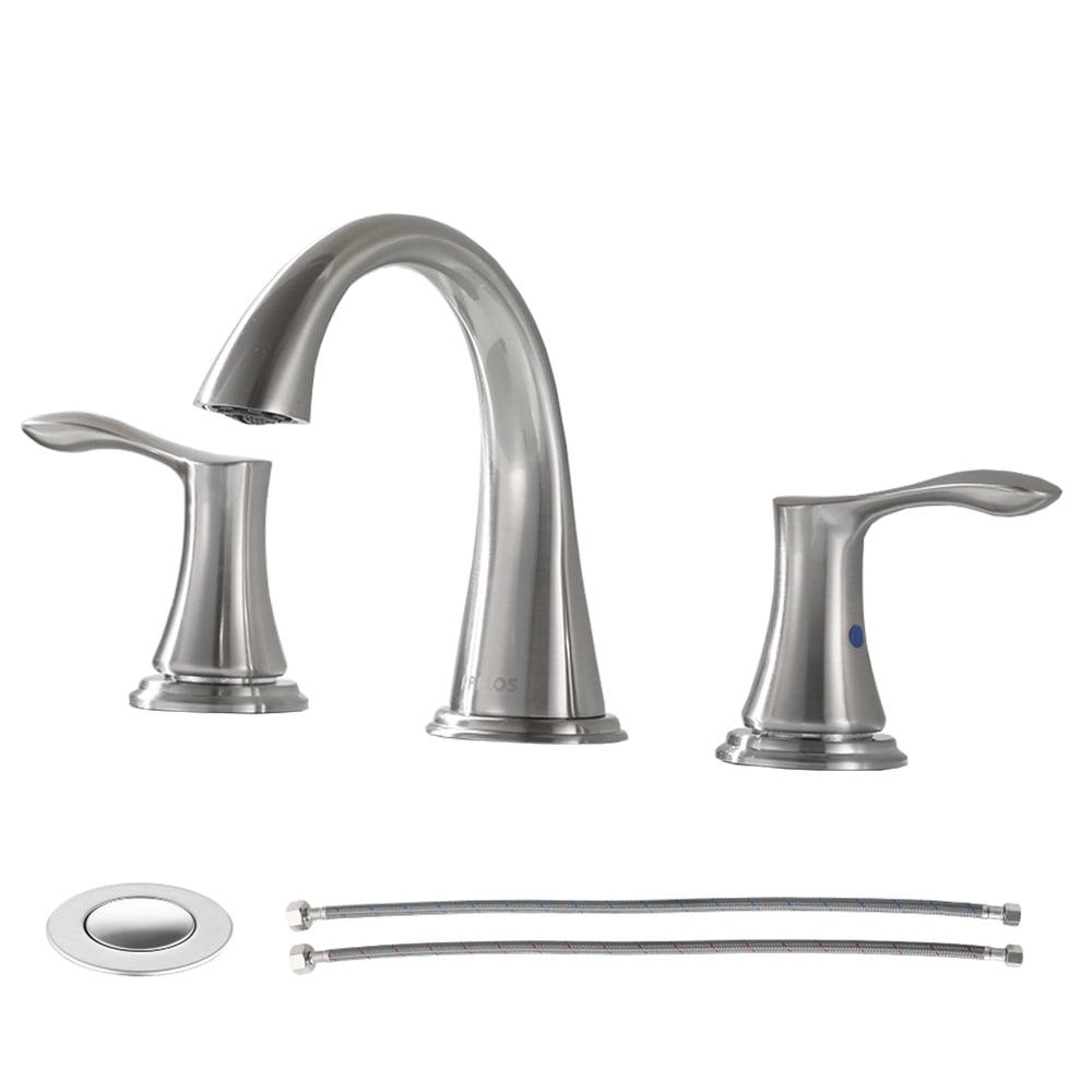 Widespread 2-handle Bathroom Faucet with Drain Assembly