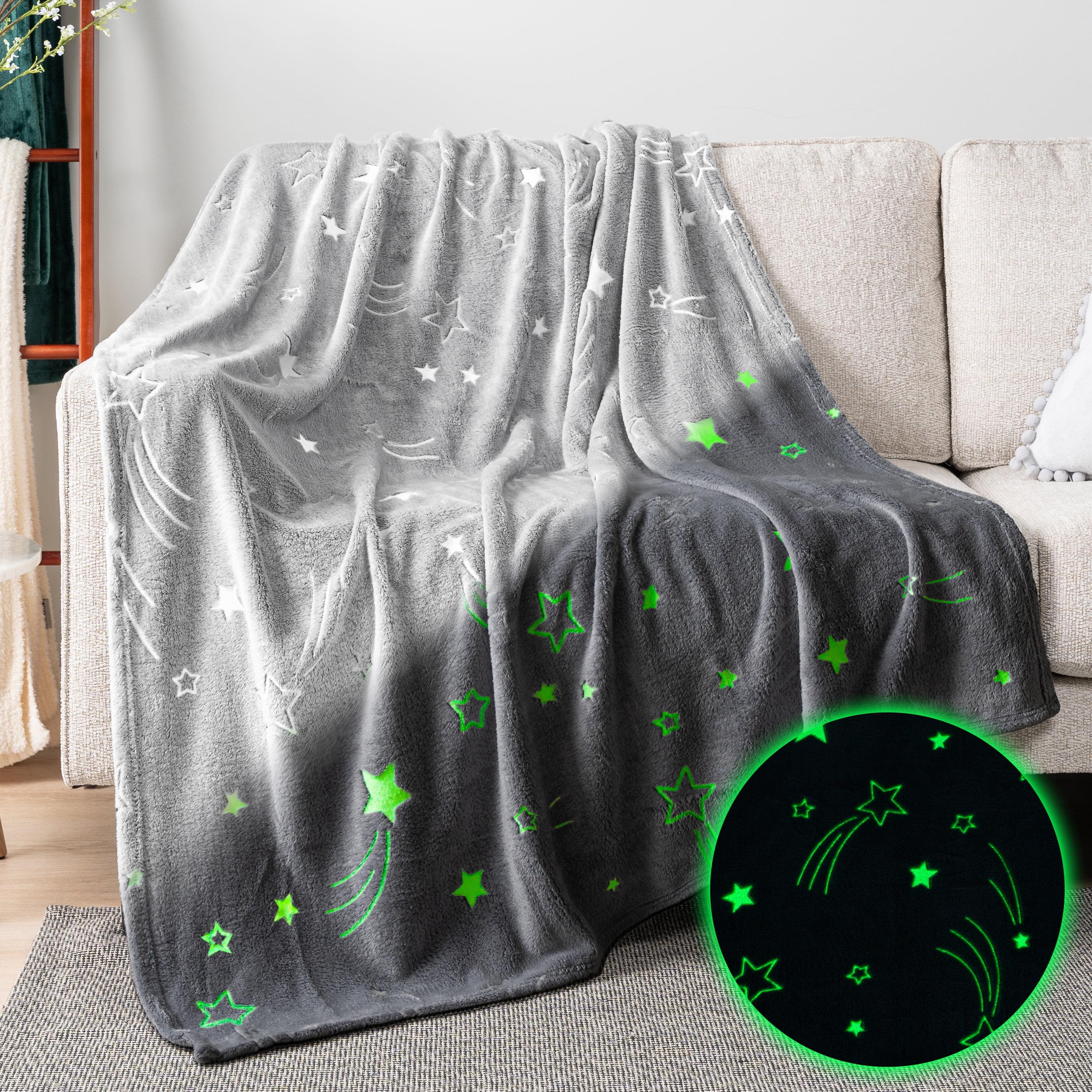 PAVILIA Glow in the Dark Blanket for Girls Boys, Soft Gift Toy Throw for Birthday Christmas Kids Room Decor