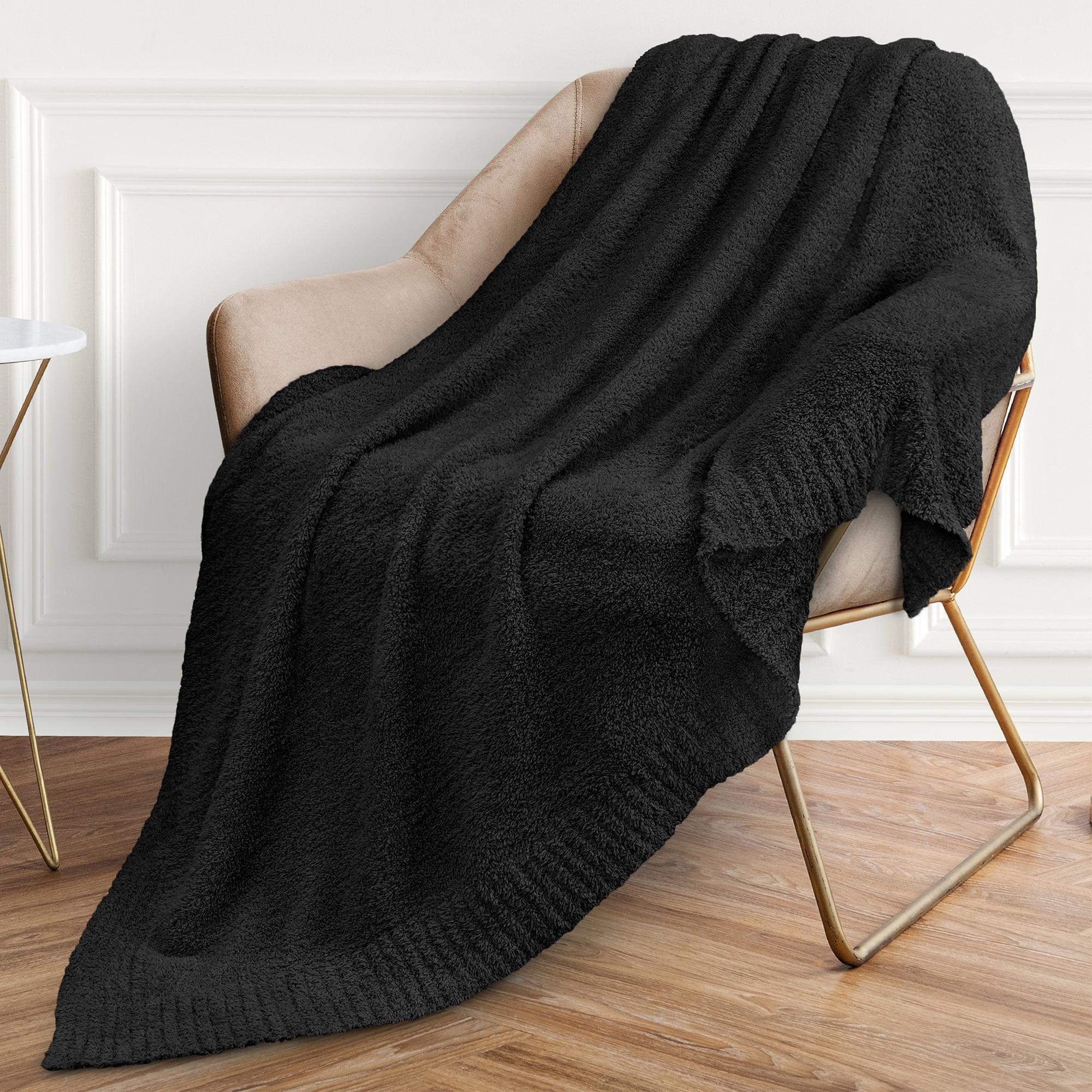 PAVILIA Plush Knit Throw Blanket for Couch Sofa Bed, Super Soft Fluffy Fuzzy Lightweight Warm Cozy All Season