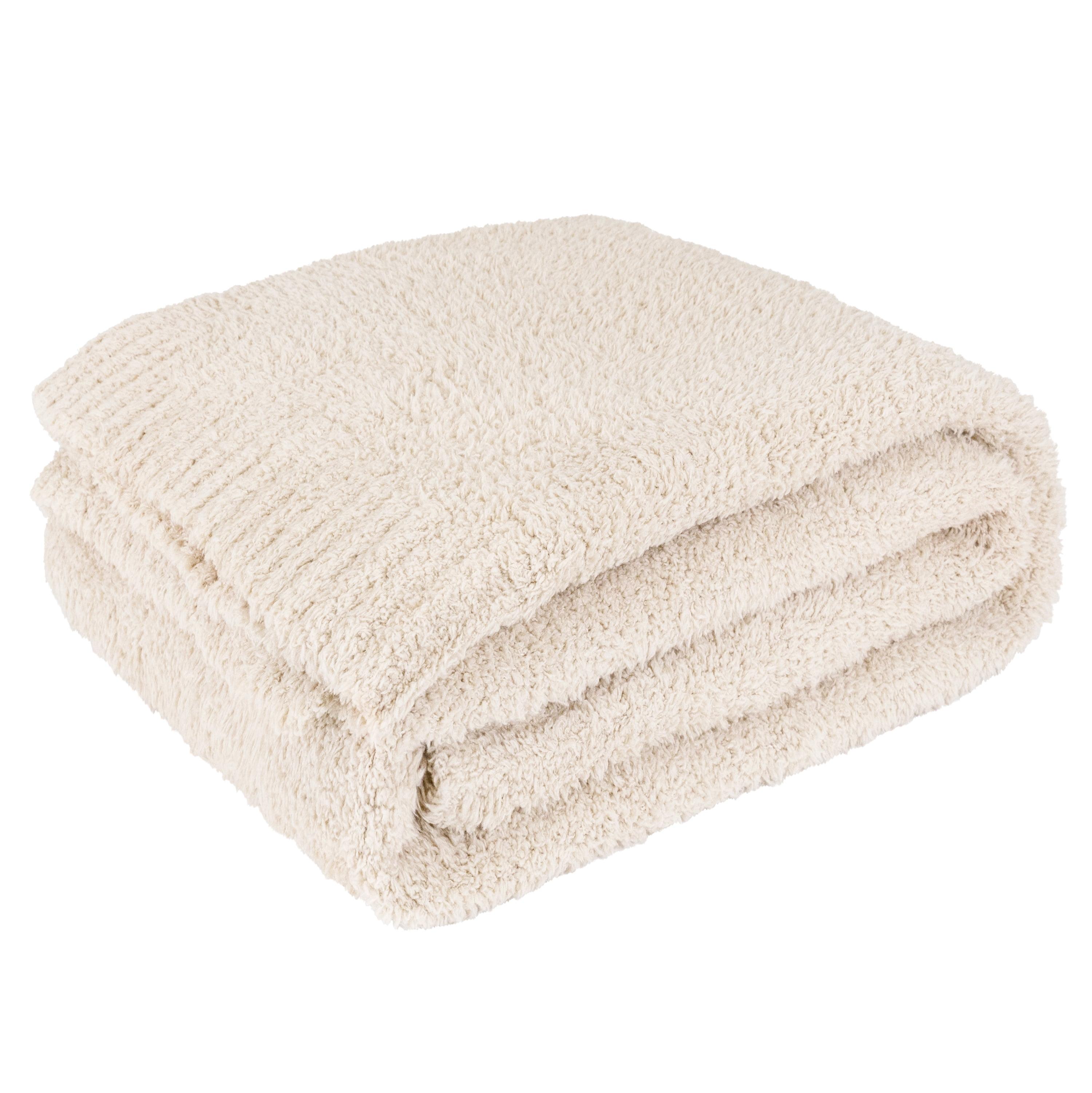 PAVILIA Plush Knit Throw Blanket for Couch Sofa Bed, Super Soft Fluffy Fuzzy Lightweight Warm Cozy All Season