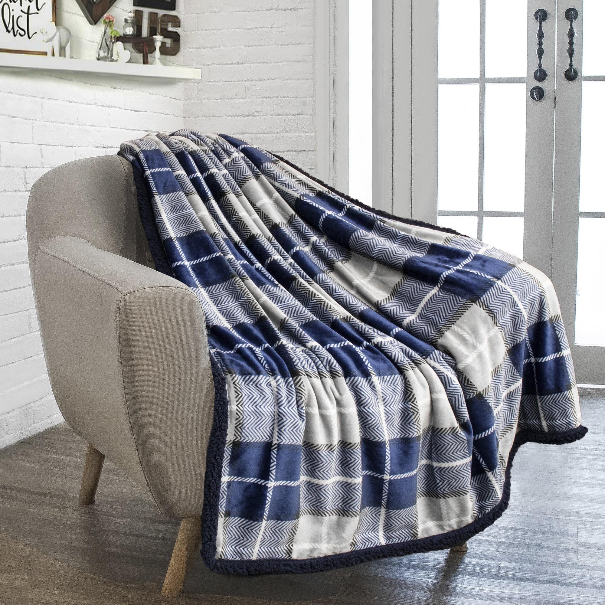 PAVILIA Fleece Plush Microfiber Throw Blanket for Couch, Sofa and Bed, Reversible