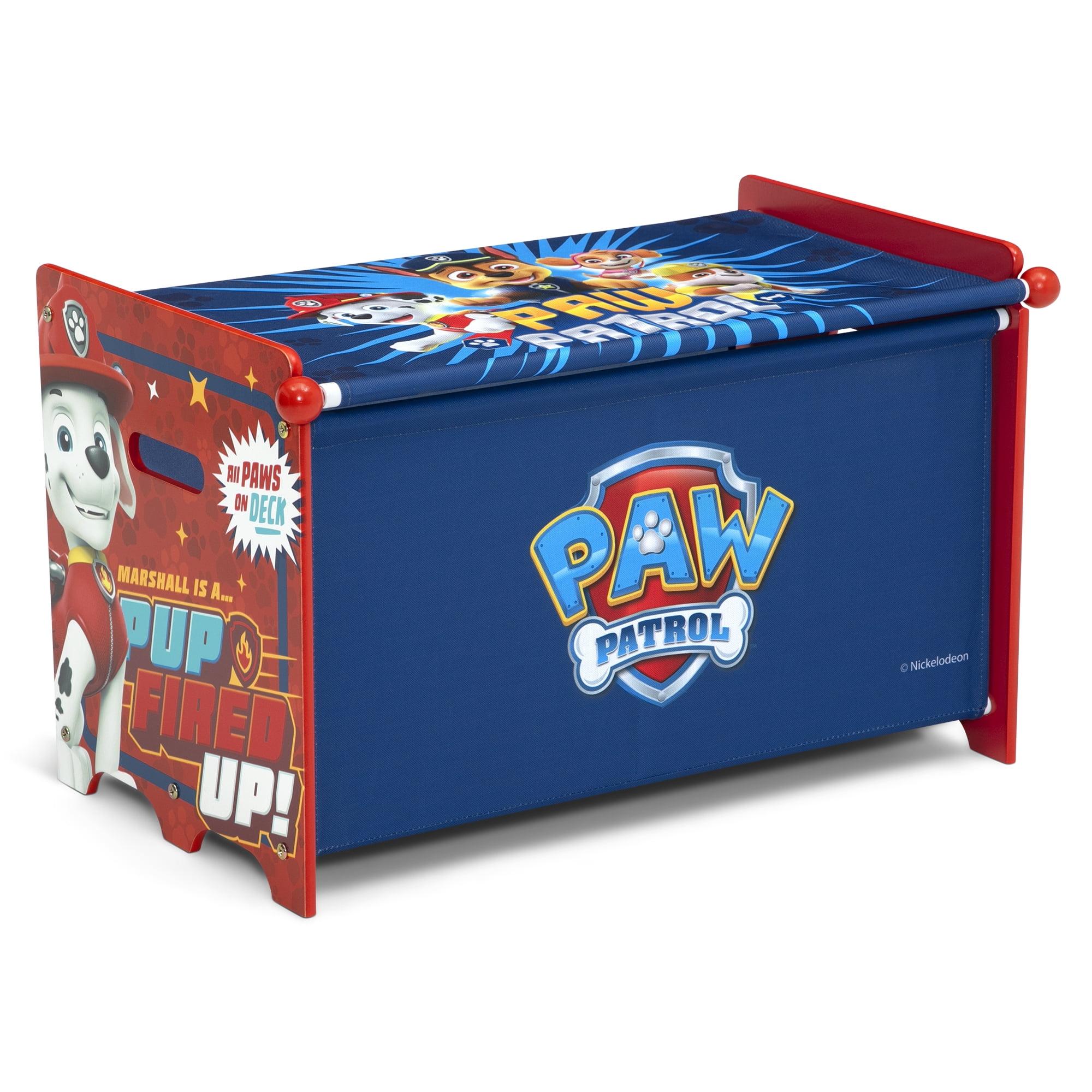 Delta Children PAW Patrol Toy Box with Retractable Fabric Top - Blue