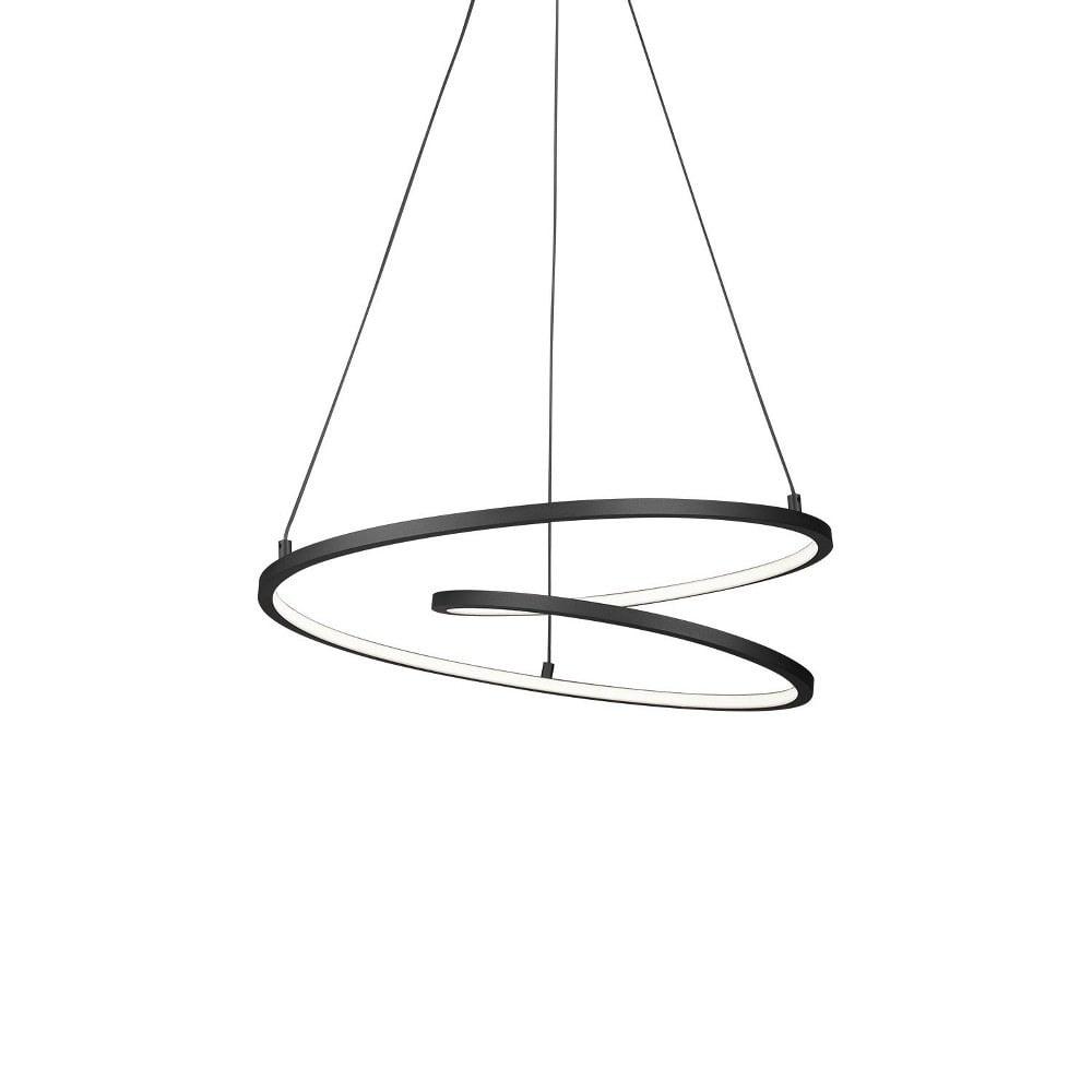 Twist Black Aluminum 19" LED Pendant with Flexible Diffuser