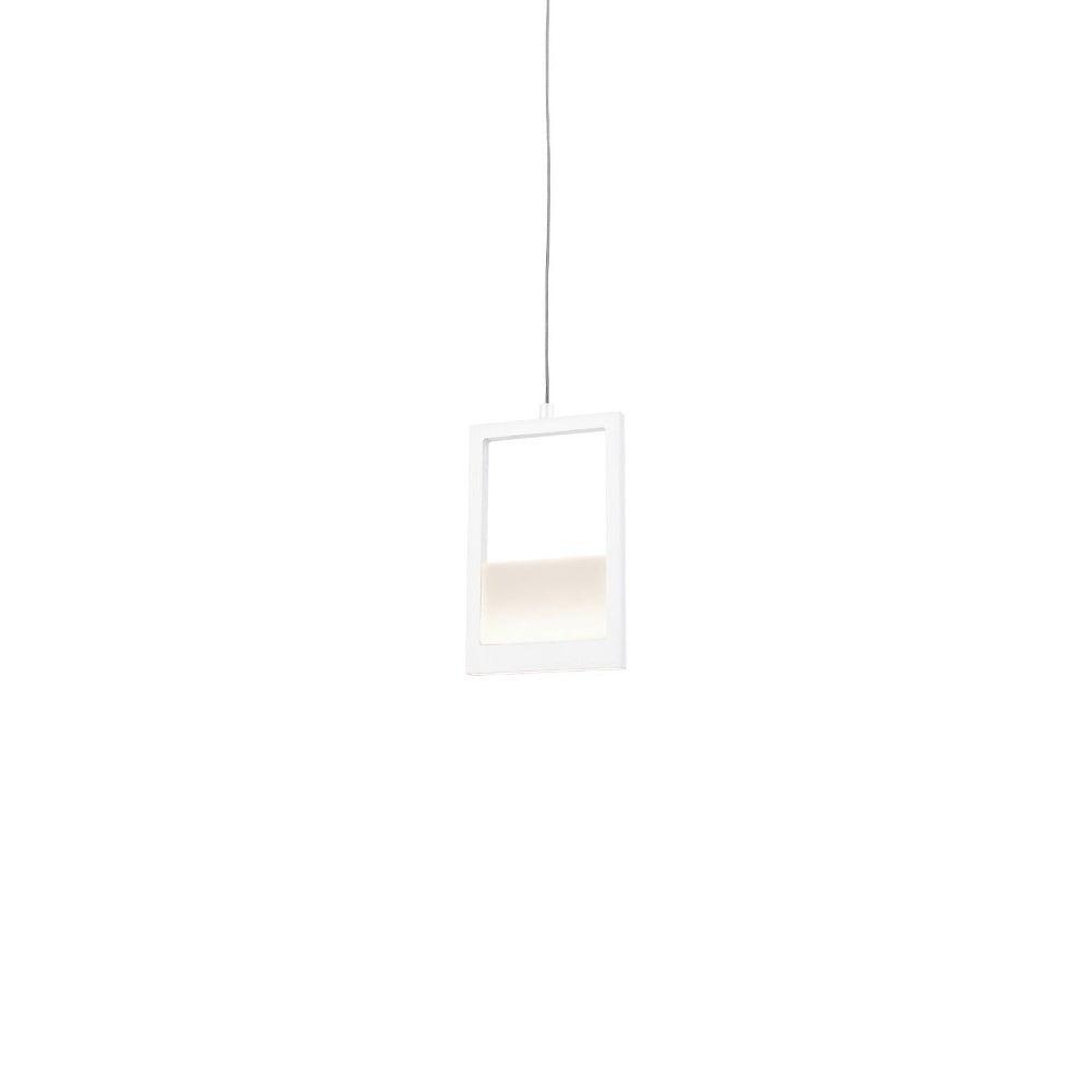 Modern Ratio 5.13" LED Pendant Light in Brushed Nickel and White