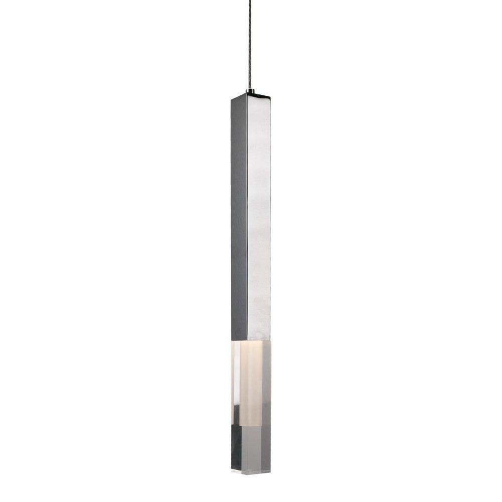 Martelo Sleek Chrome LED Pendant with Acrylic Honeycomb Design