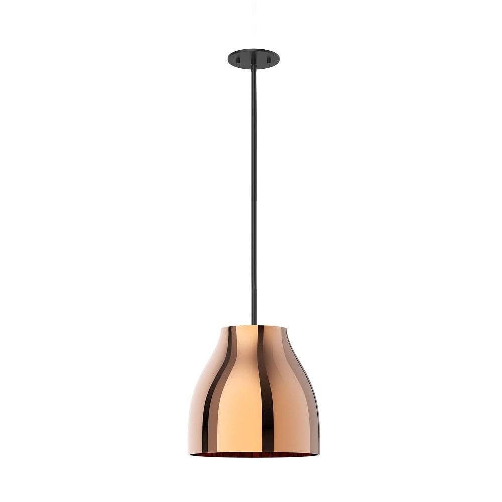 Trinity 21W LED Black Copper Glass Pendant, 10.88" H x 11.38" W